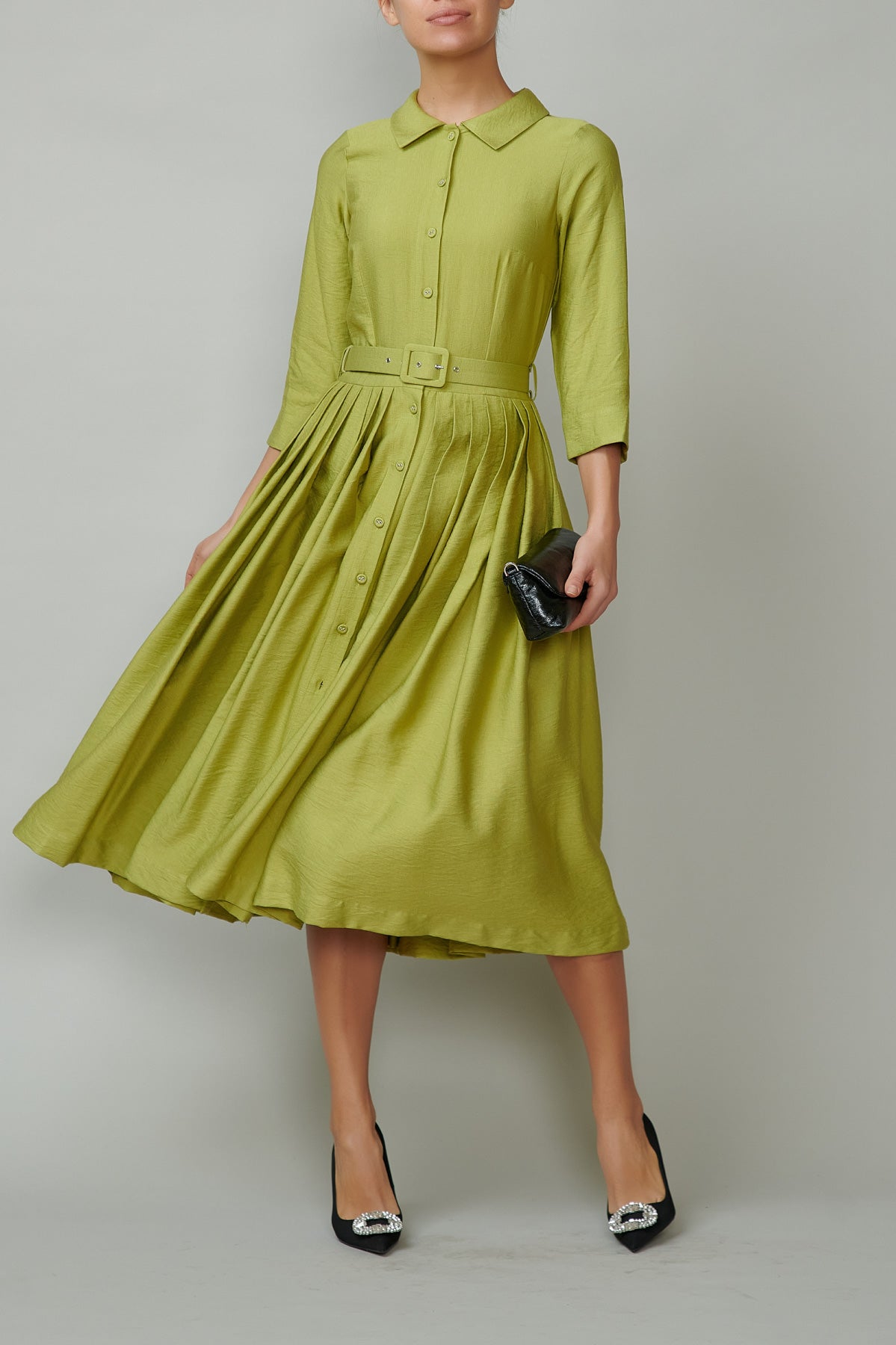 Rochie camasa verde olive