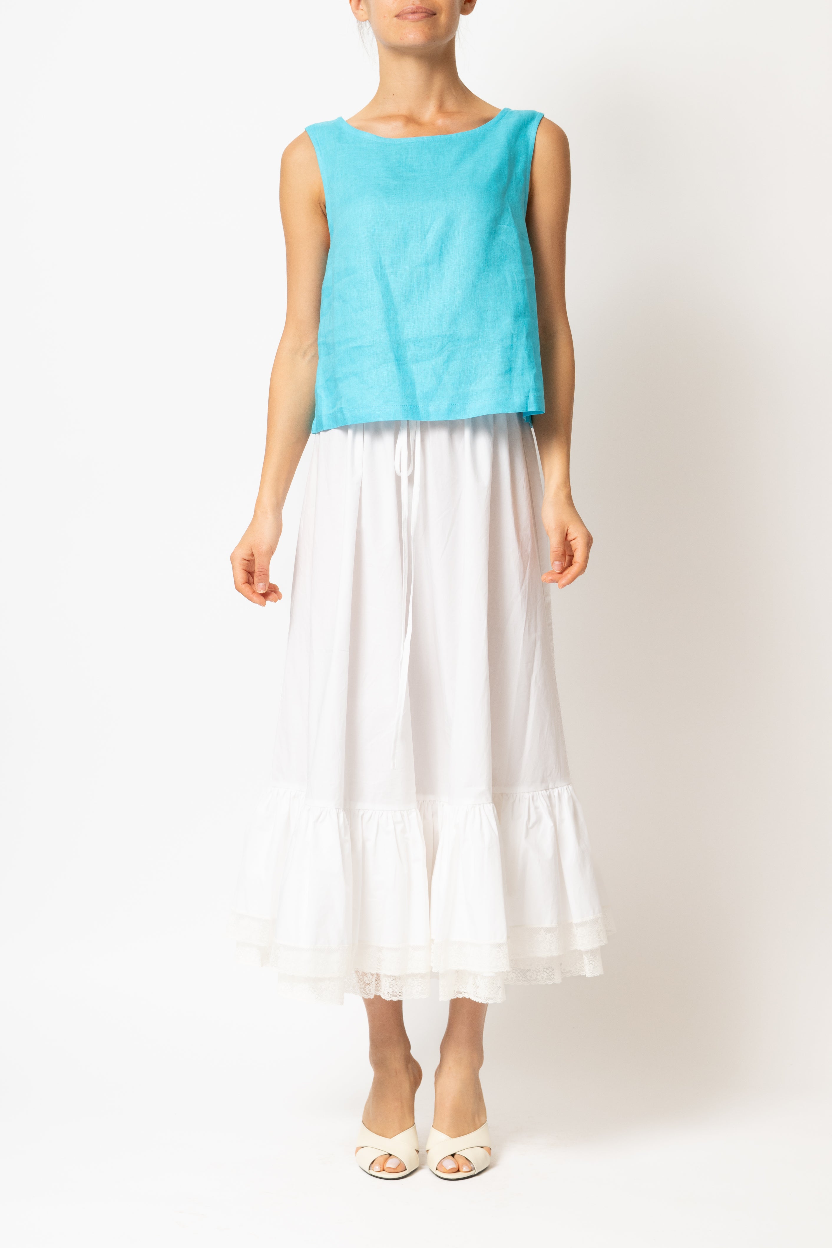 Bluza Fara Maneci, din In Turcoaz