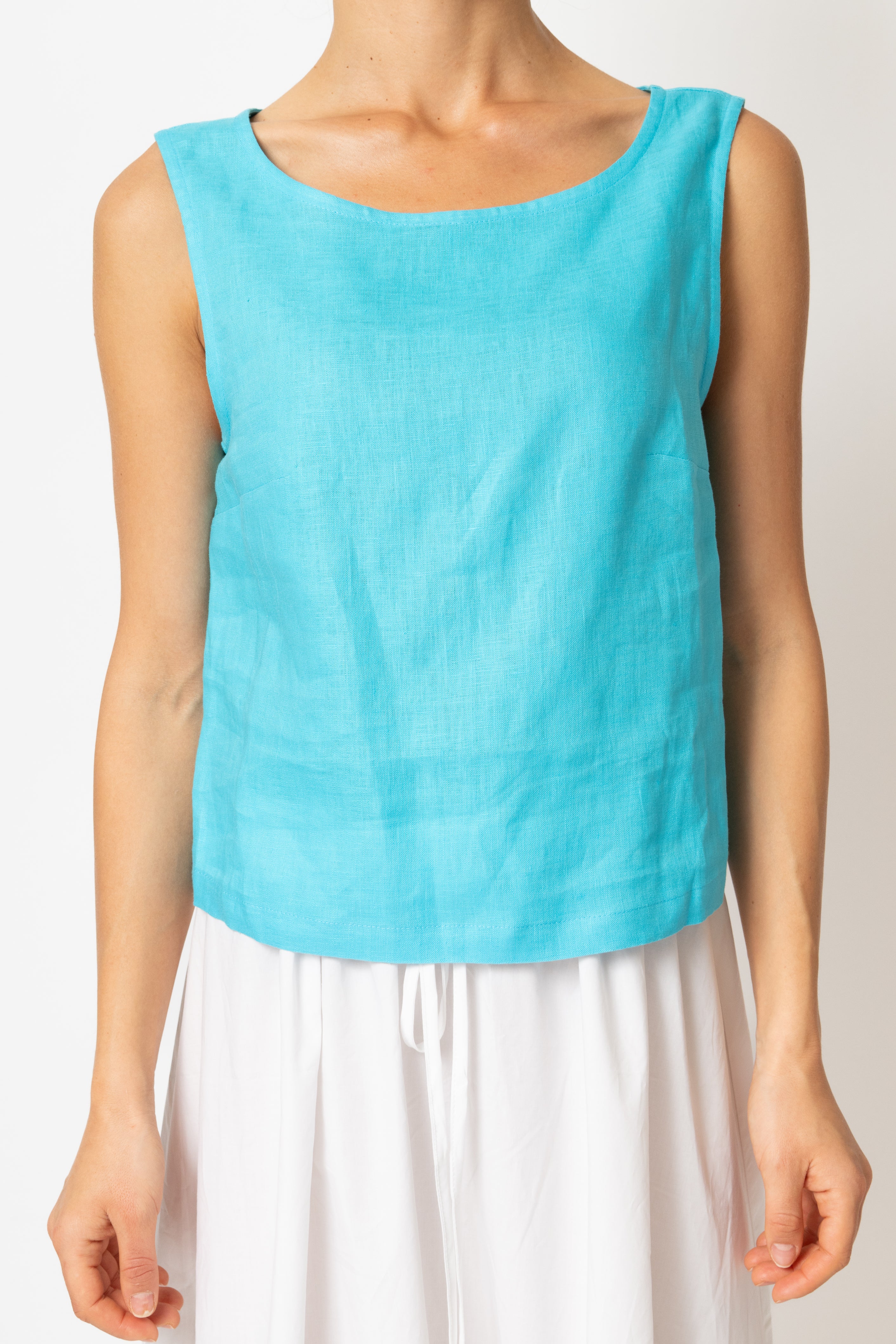 Bluza Fara Maneci, din In Turcoaz