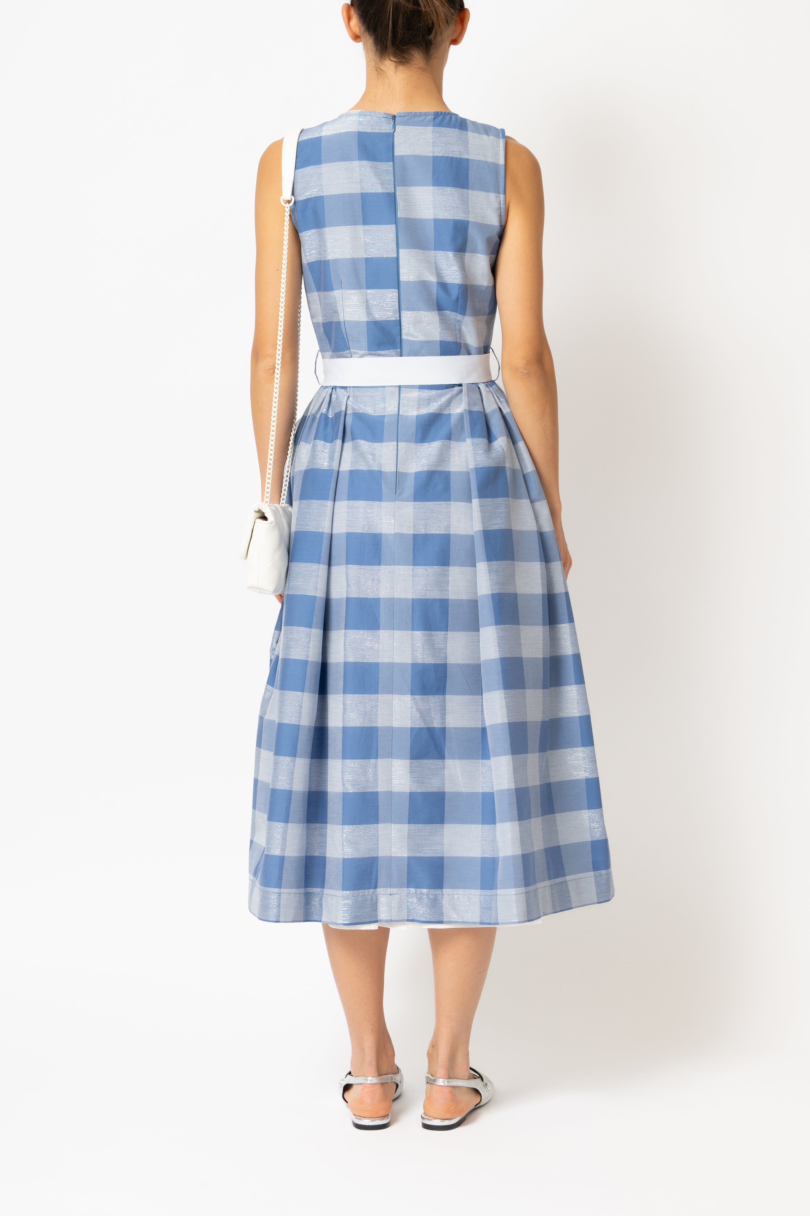 Rochie Midi in Carouri Mari Bleu