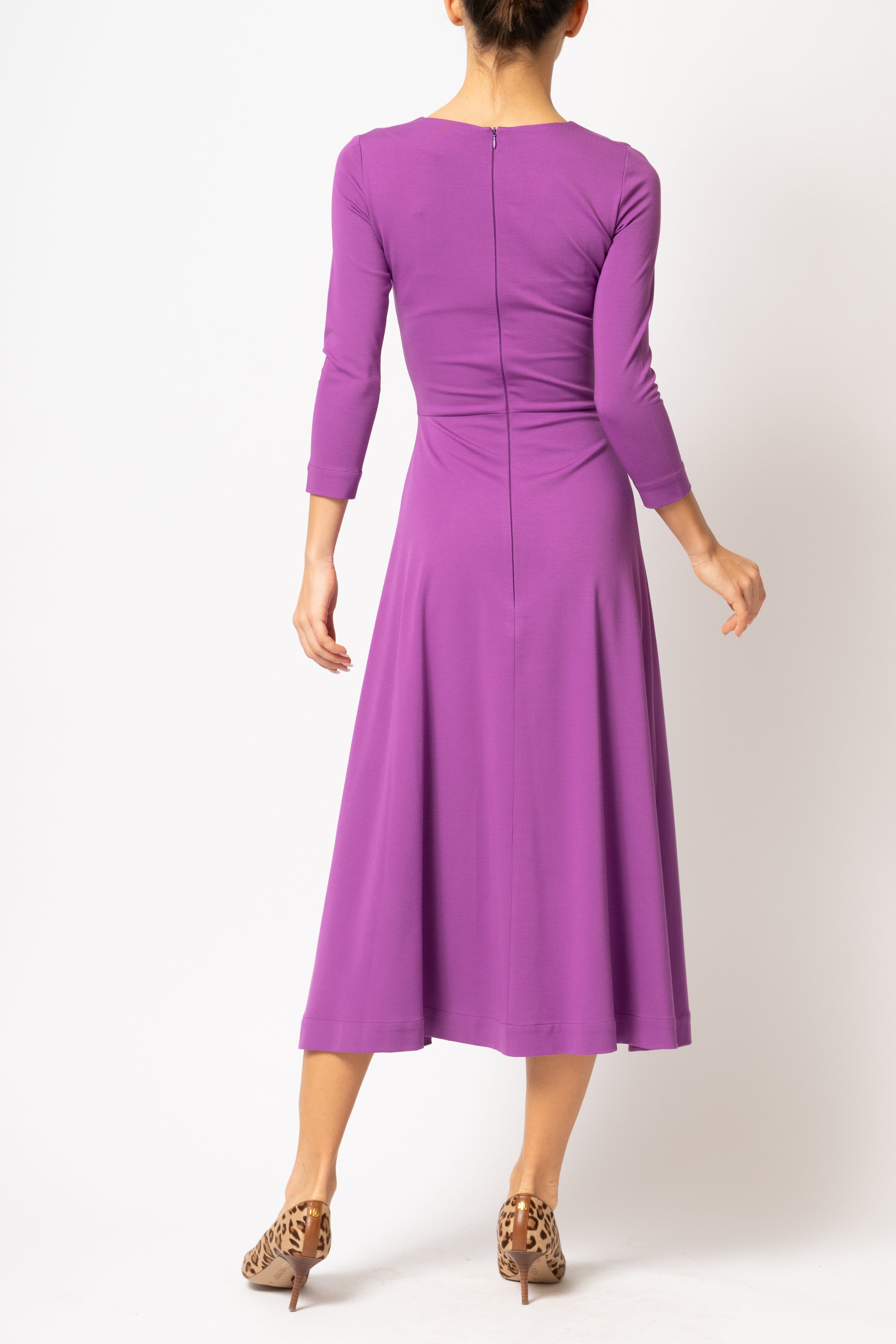 Purple jersey midi dress