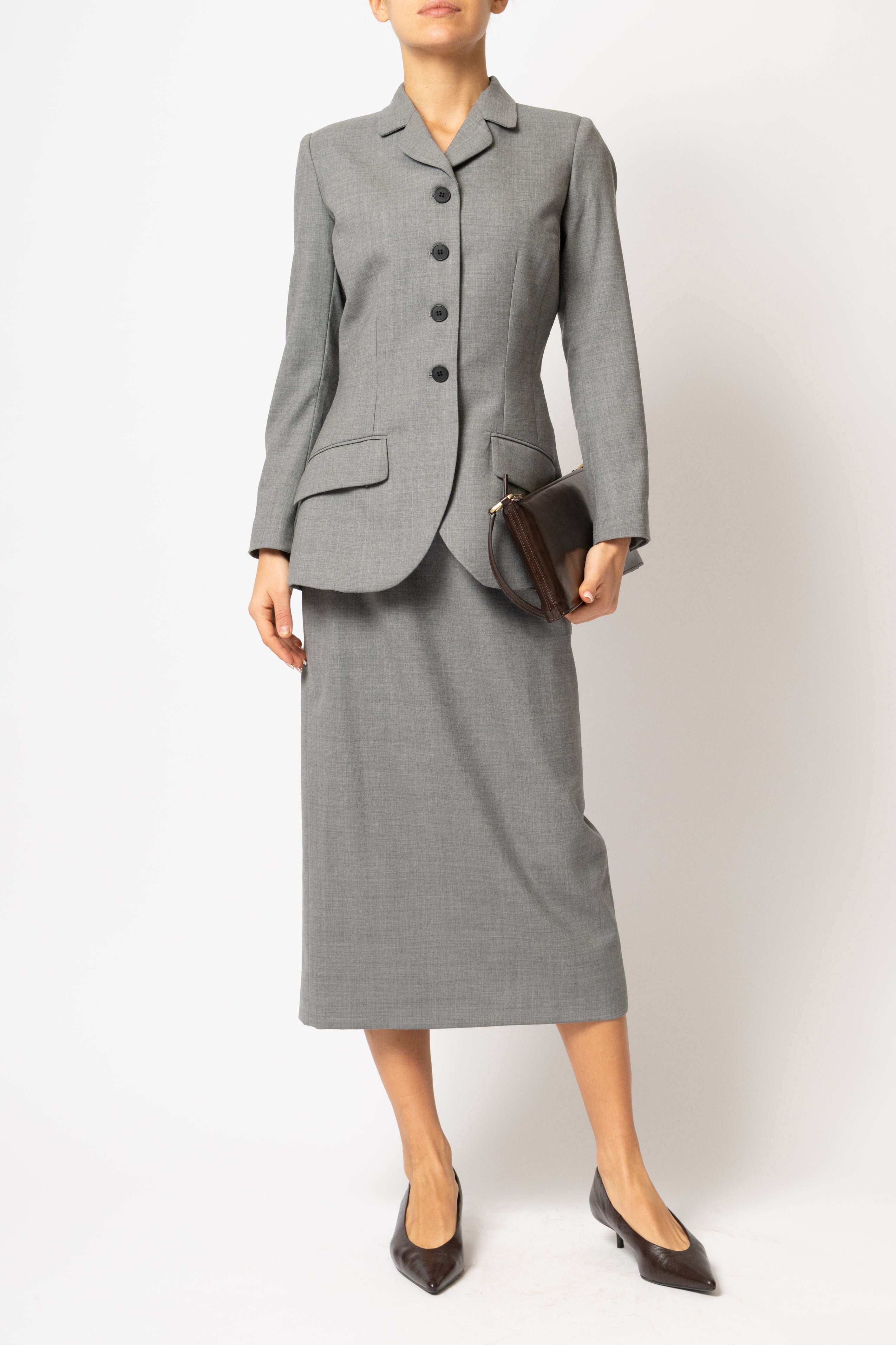 Sacou Cambrat din Lana, Gri