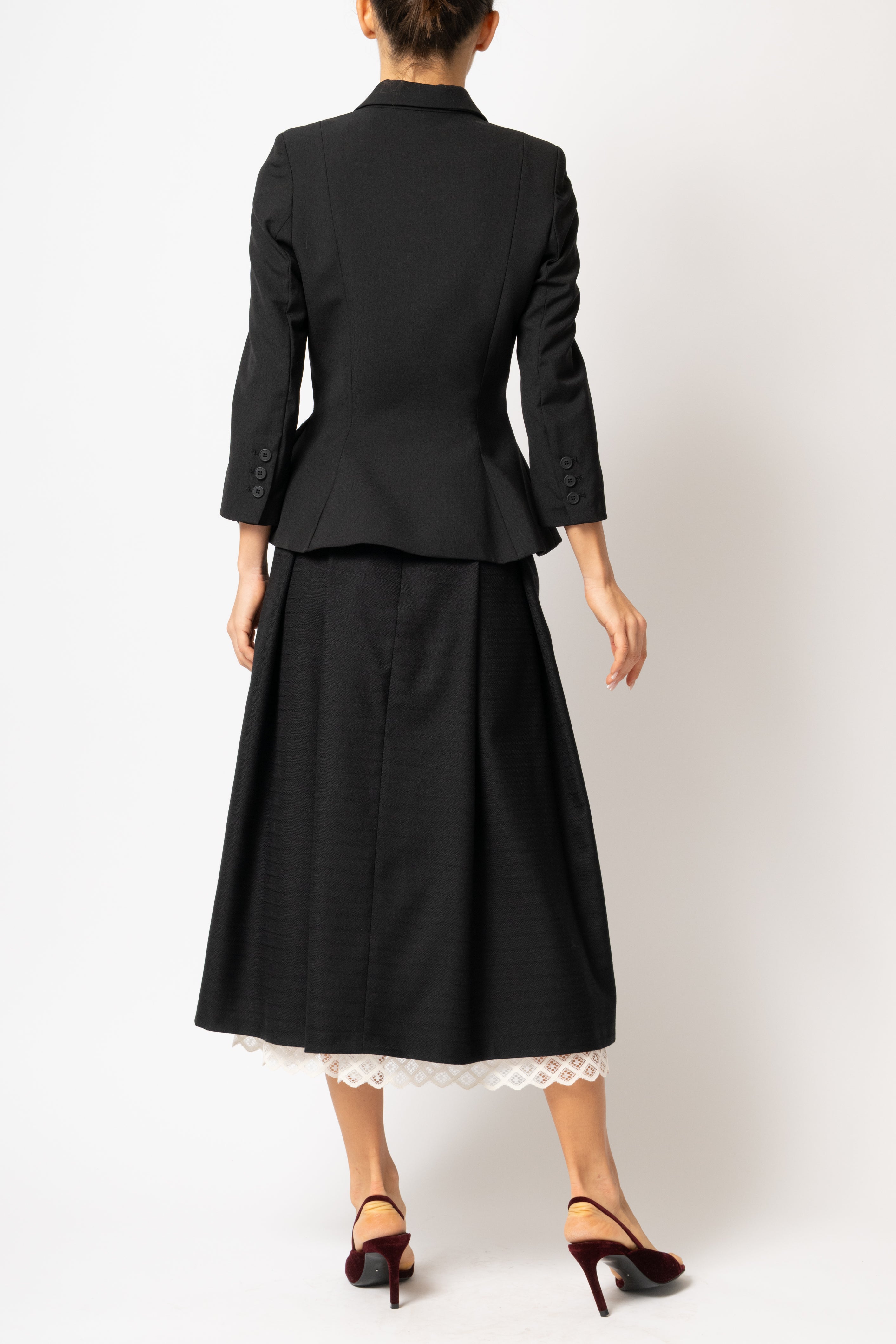 Black woolen fitted jacket