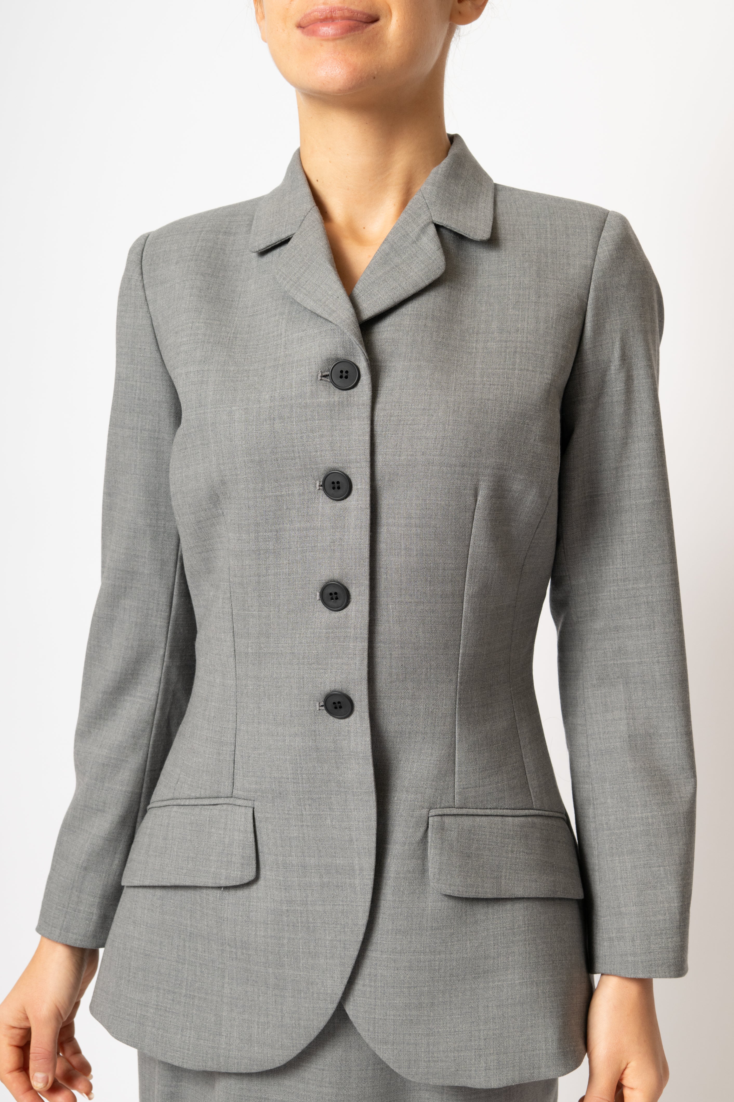 Sacou Cambrat din Lana, Gri