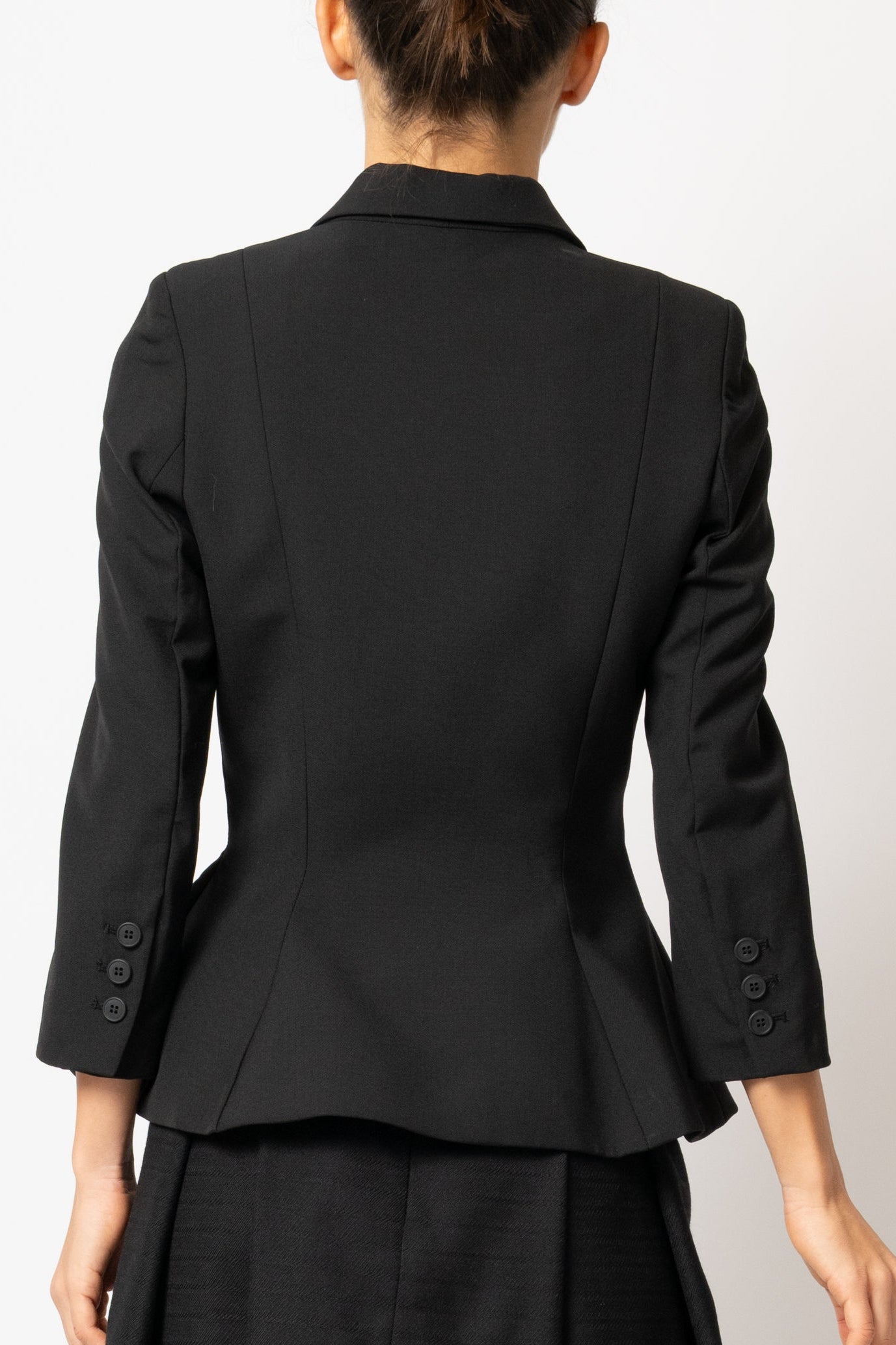Black woolen fitted jacket