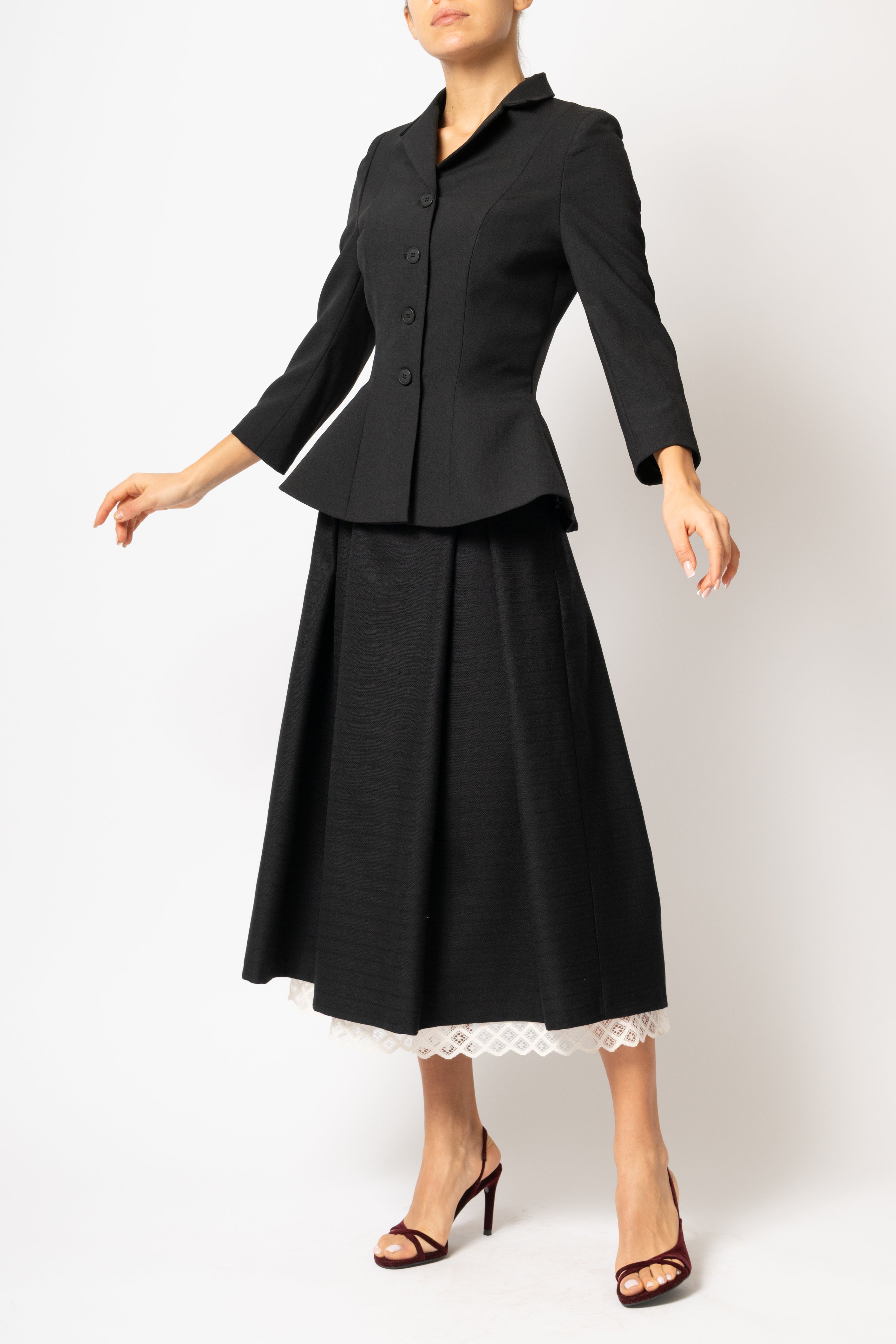 Black woolen fitted jacket