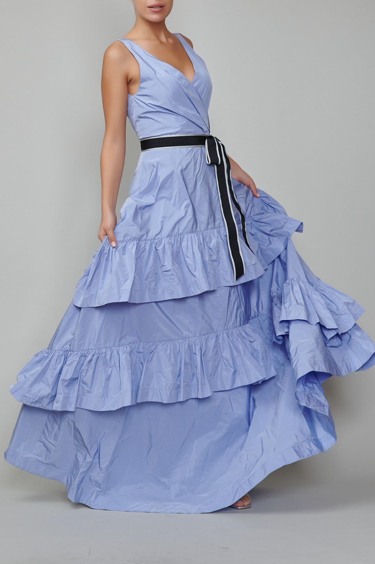 Rochie lunga din tafetta liliac