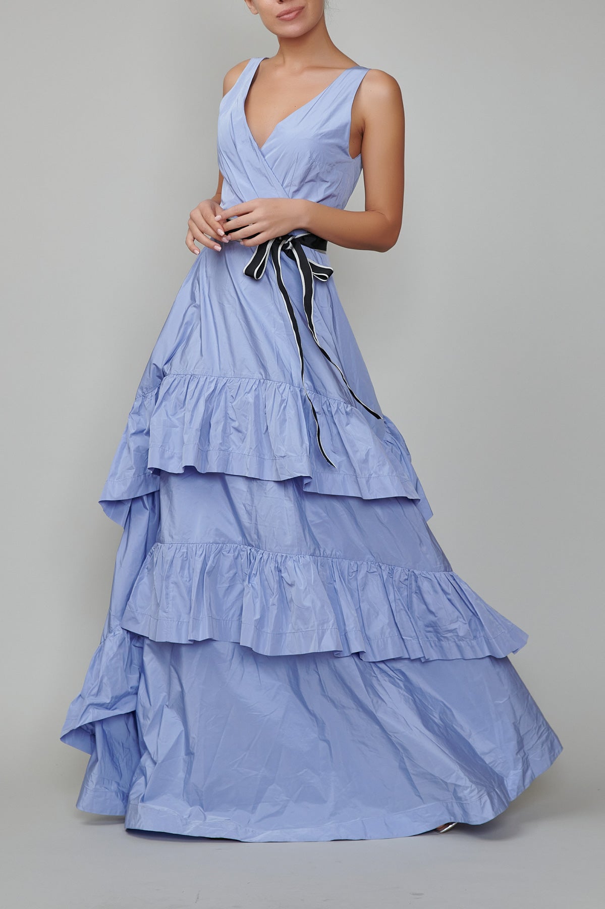 Rochie lunga din tafetta liliac