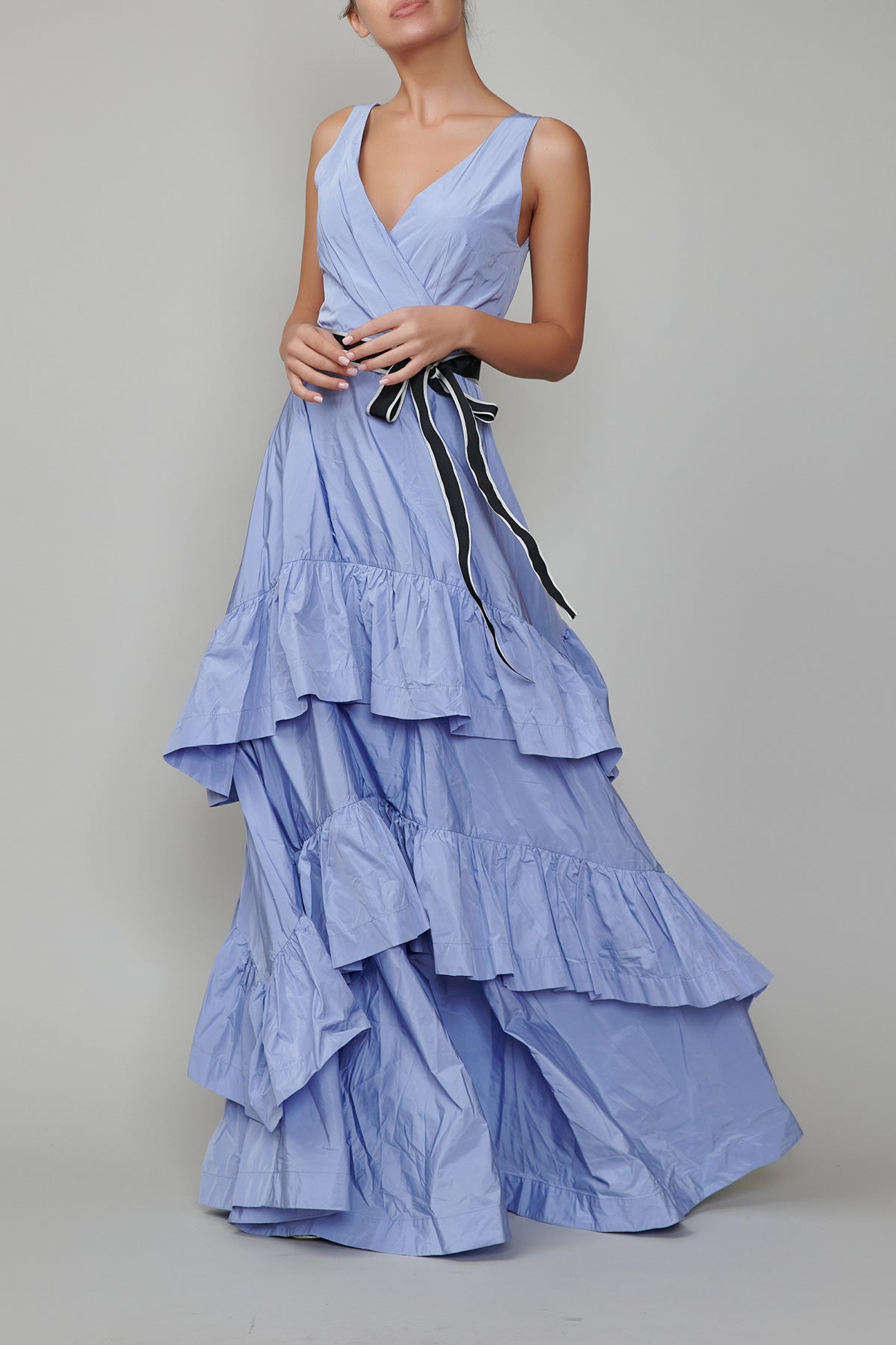 Rochie lunga din tafetta liliac