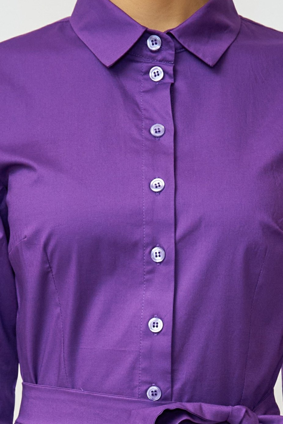 Midi Poplin Shirt Dress, Purple