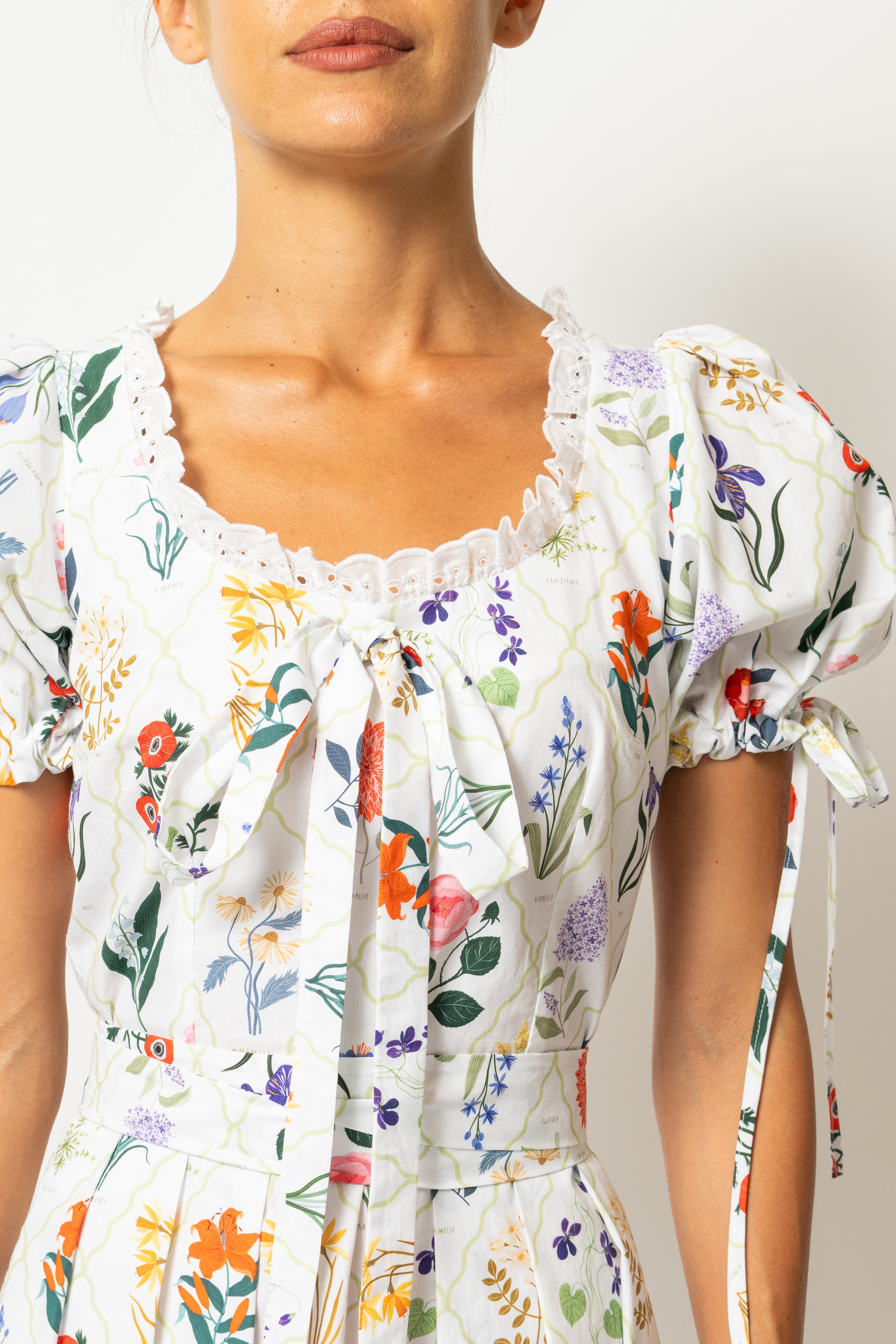 Rochie Midi din Bumbac cu Imprimeu ”Ierbar” de Madalina Andronic