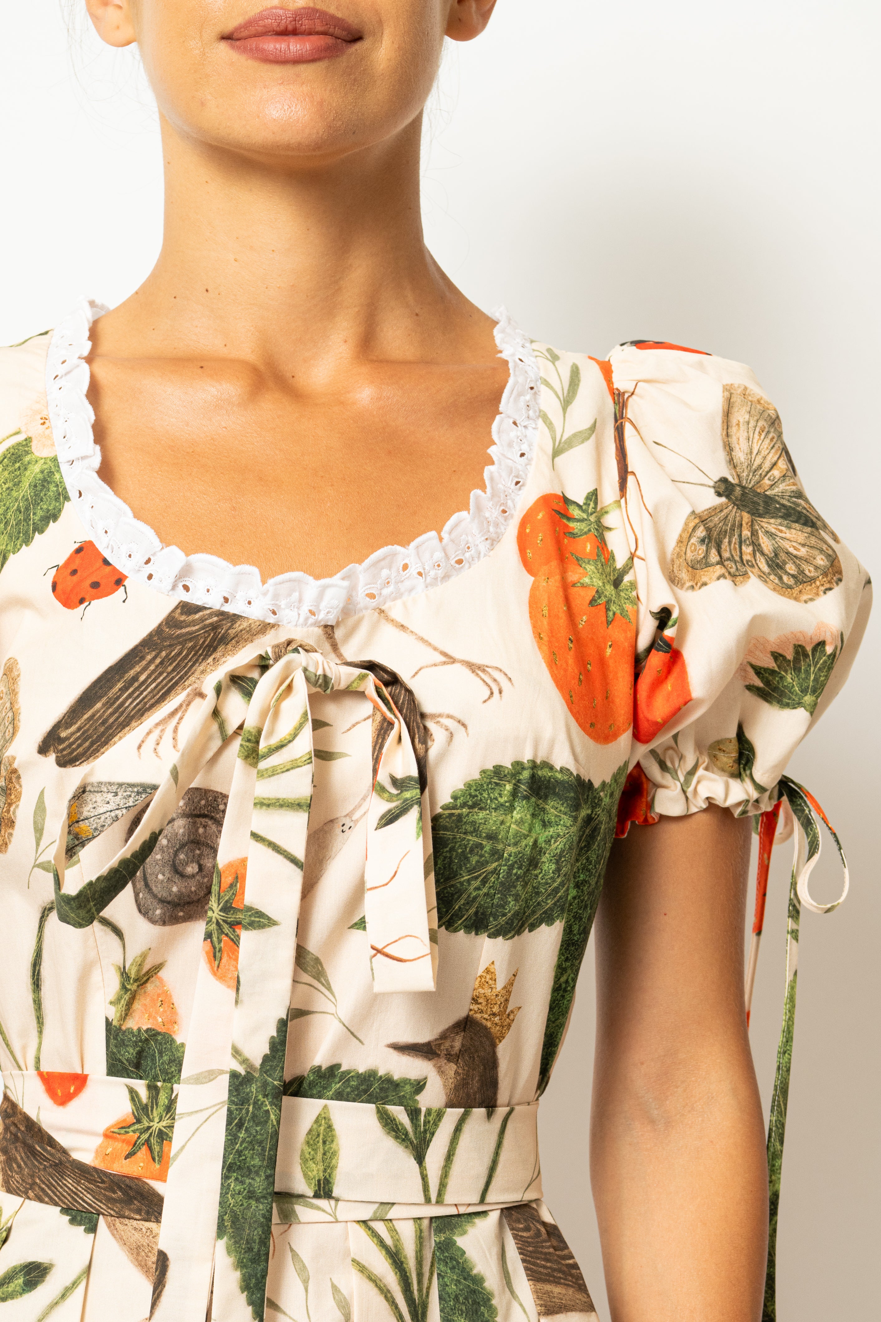 Midi Dress with Provence Print in Cotton “Madalina Andronic X Milla Milla”, Purple