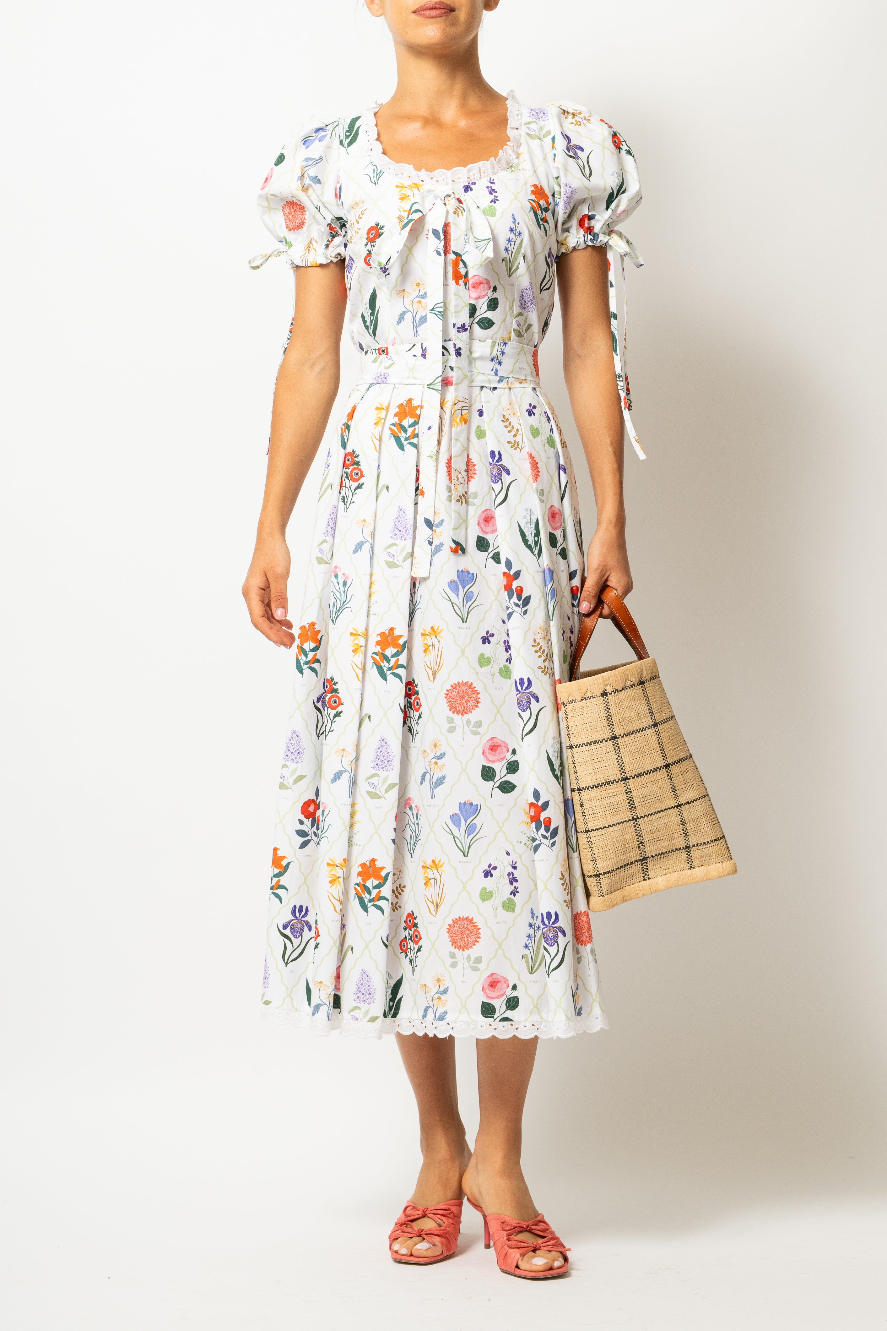 Rochie Midi din Bumbac cu Imprimeu ”Ierbar” de Madalina Andronic