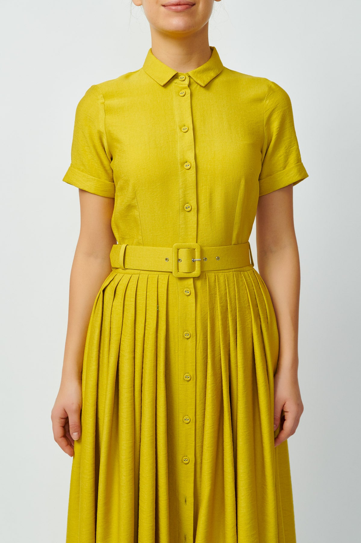 Mustard yellow shirt dress
