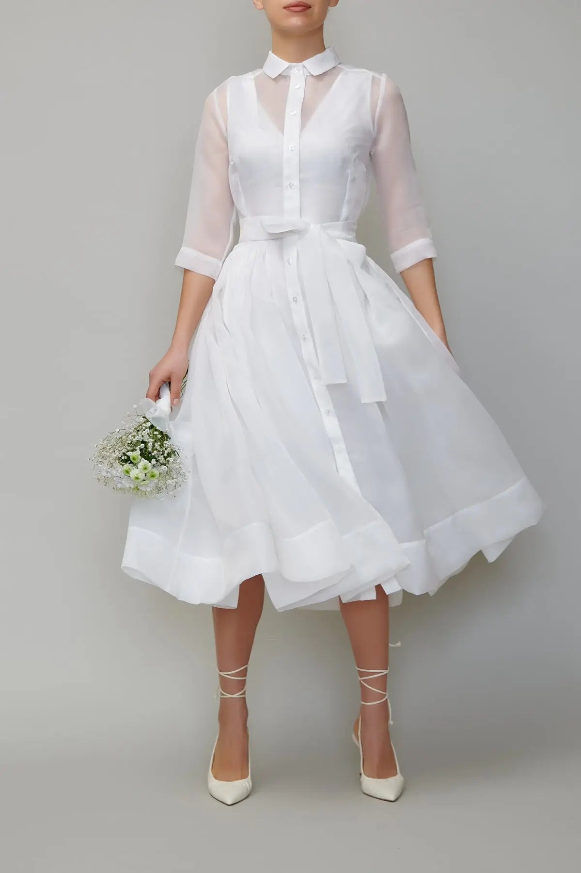 Rochie-camasa din organza alba milla milla