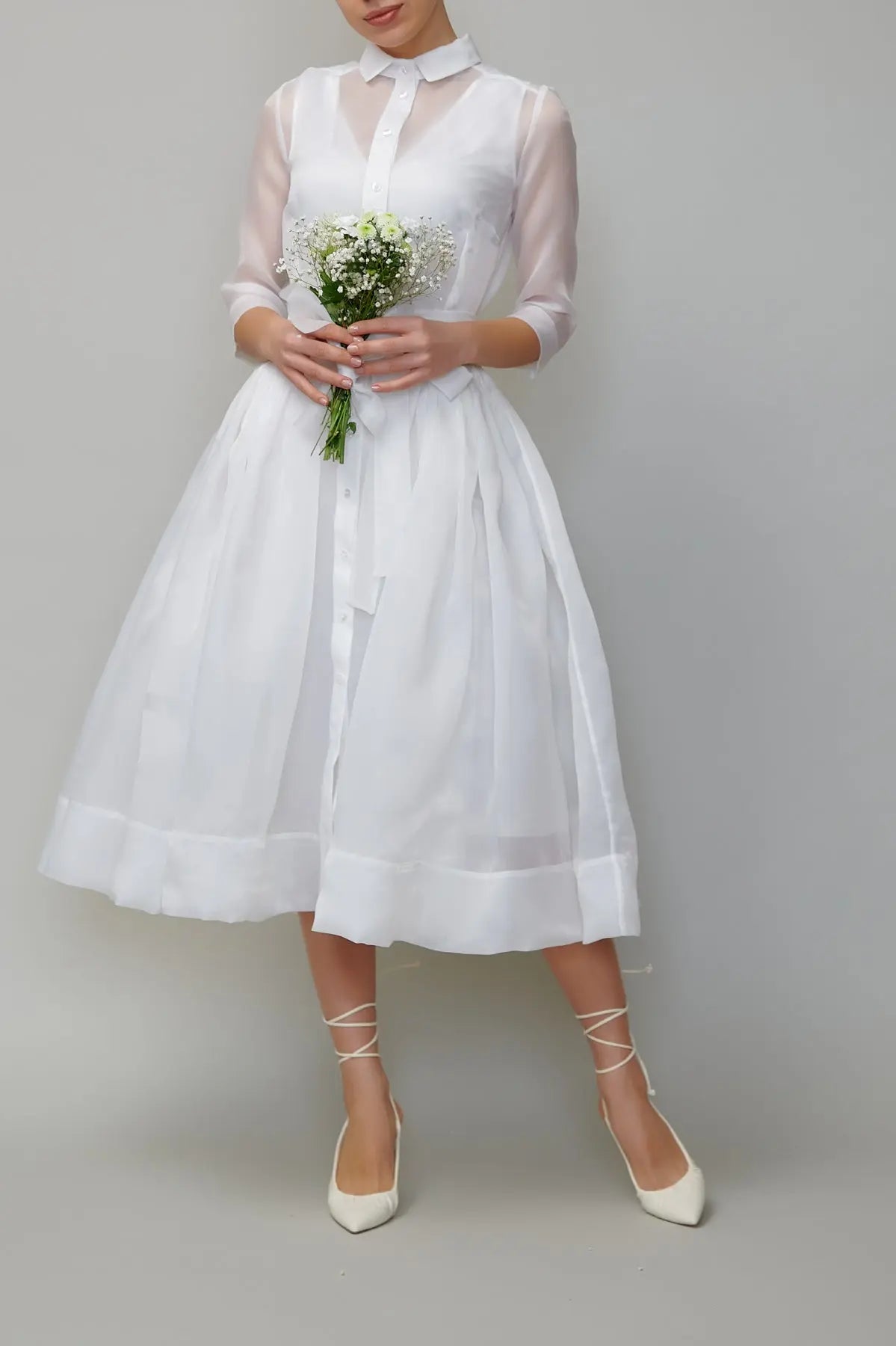 Rochie-camasa din organza alba milla milla