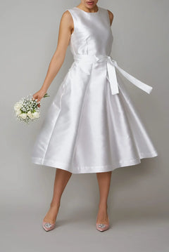 Mikado Midi Cocktail Dress, White