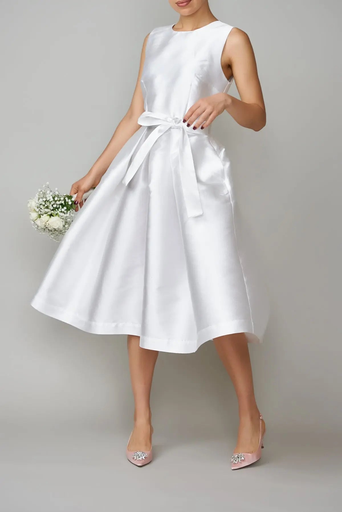 Rochie din mikado alb | MillaMilla