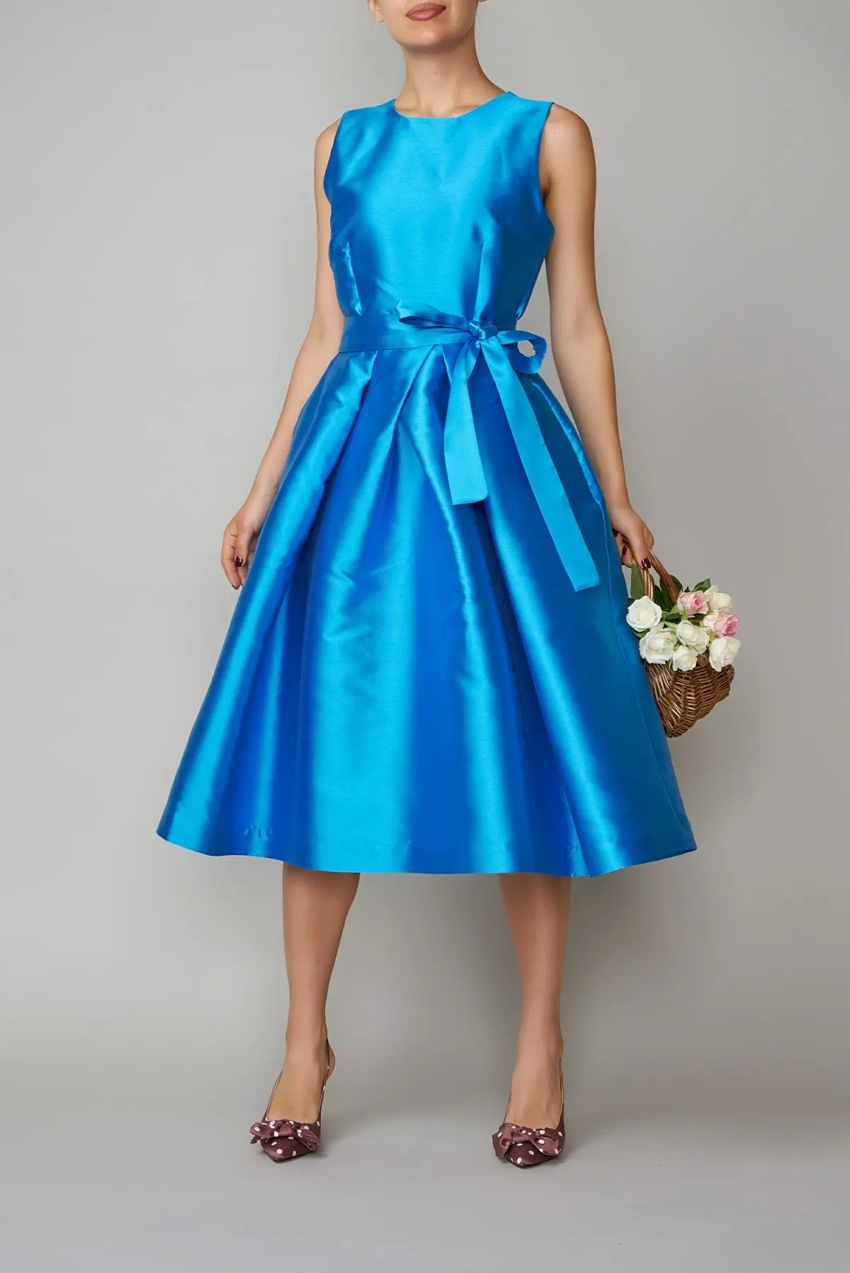 Rochie din mikado albastru de Voronet | MillaMilla