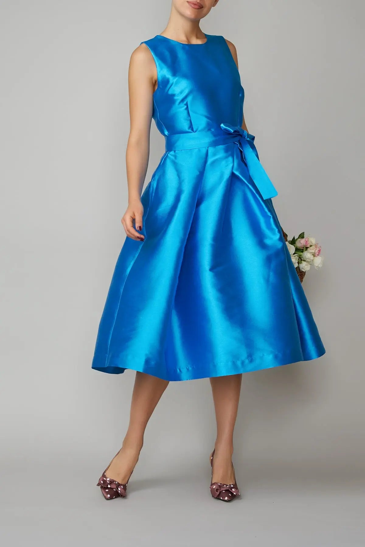 Rochie din mikado albastru de Voronet | MillaMilla