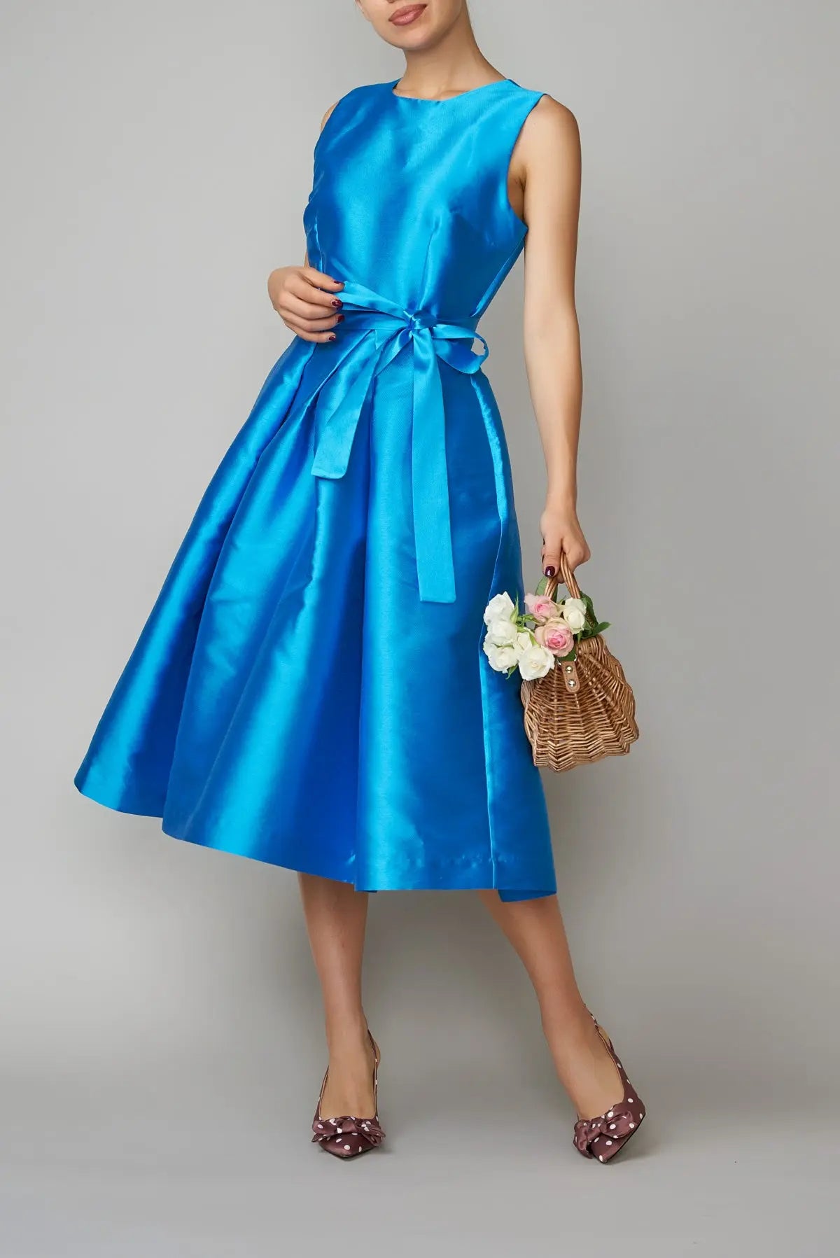 Rochie din mikado albastru de Voronet | MillaMilla