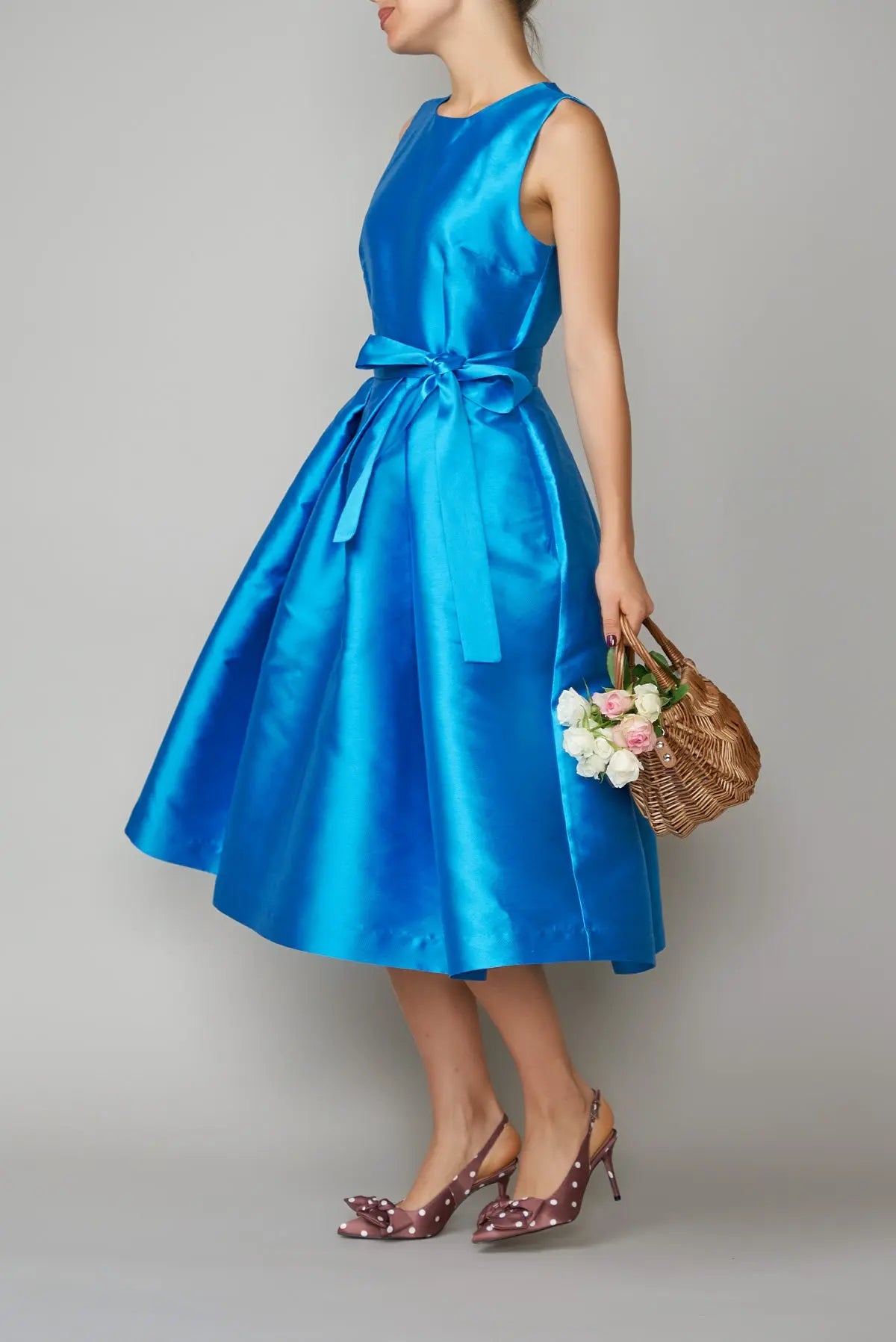 Rochie din mikado albastru de Voronet | MillaMilla