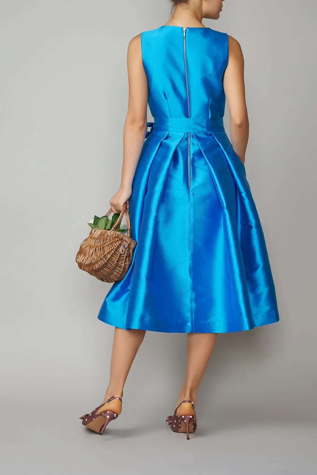 Rochie din mikado albastru de Voronet | MillaMilla