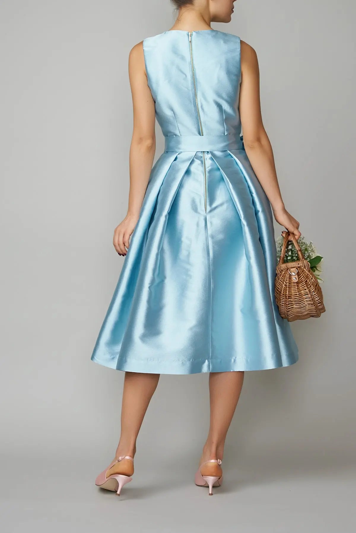 Rochie din mikado albastru deschis | MillaMilla