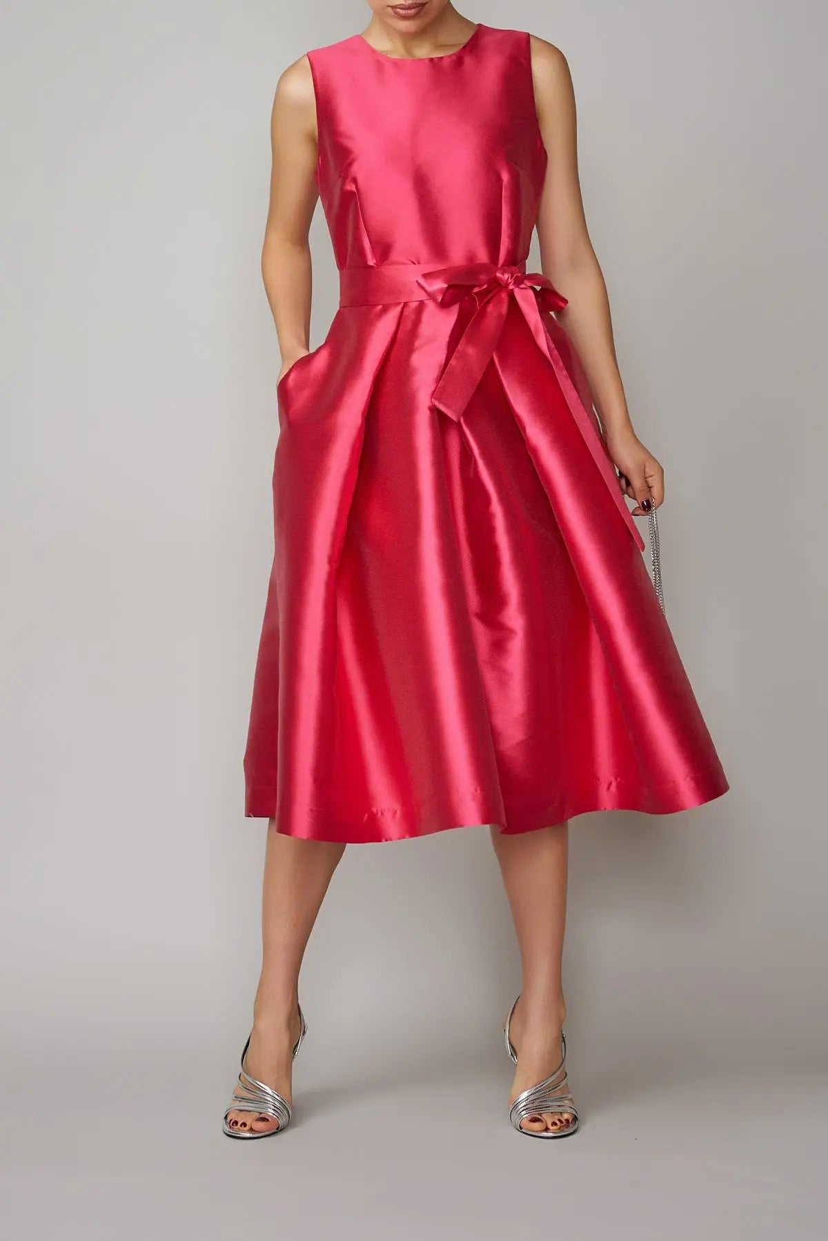 Rochie din mikado roz intens | MillaMilla