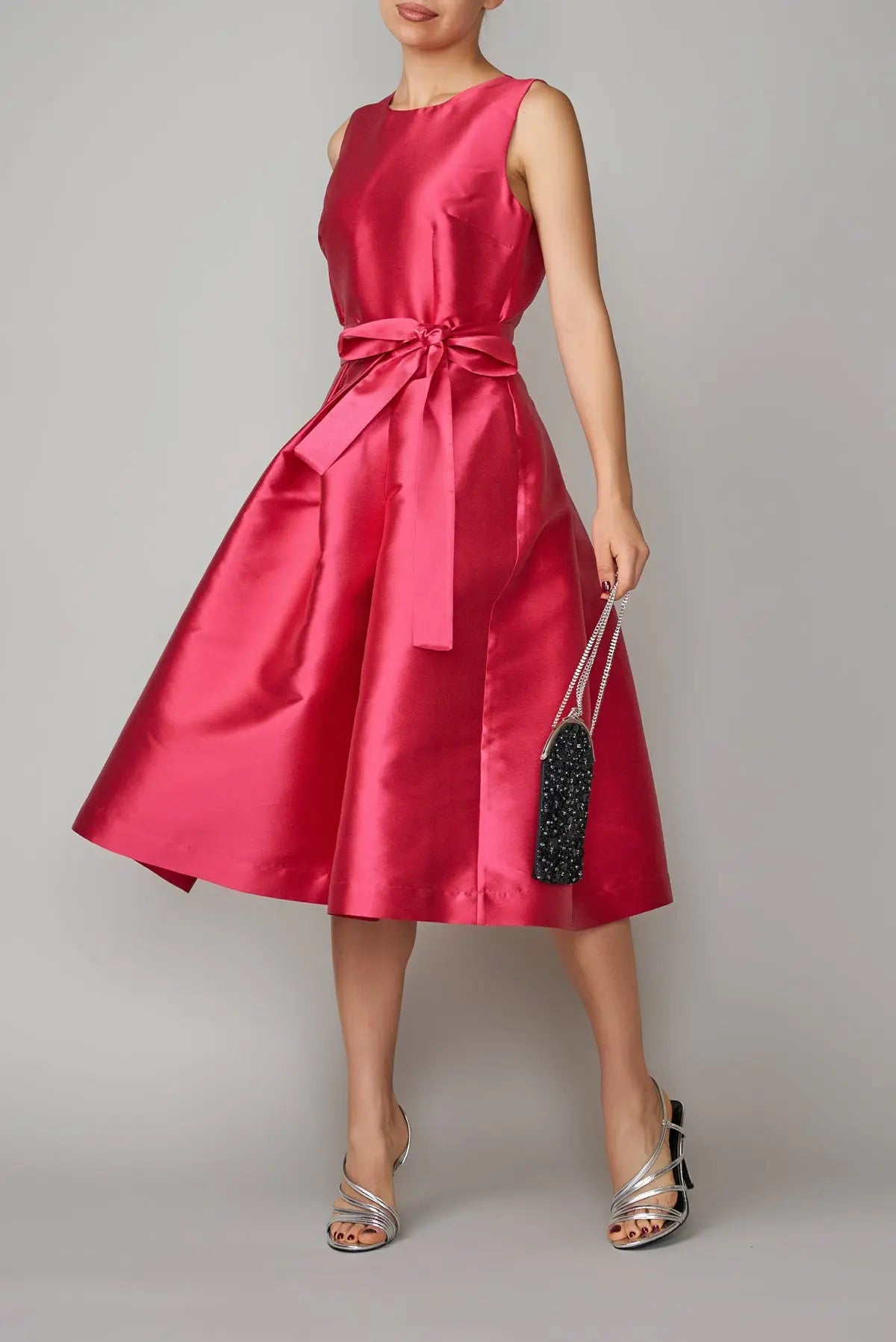 Rochie din mikado roz intens | MillaMilla