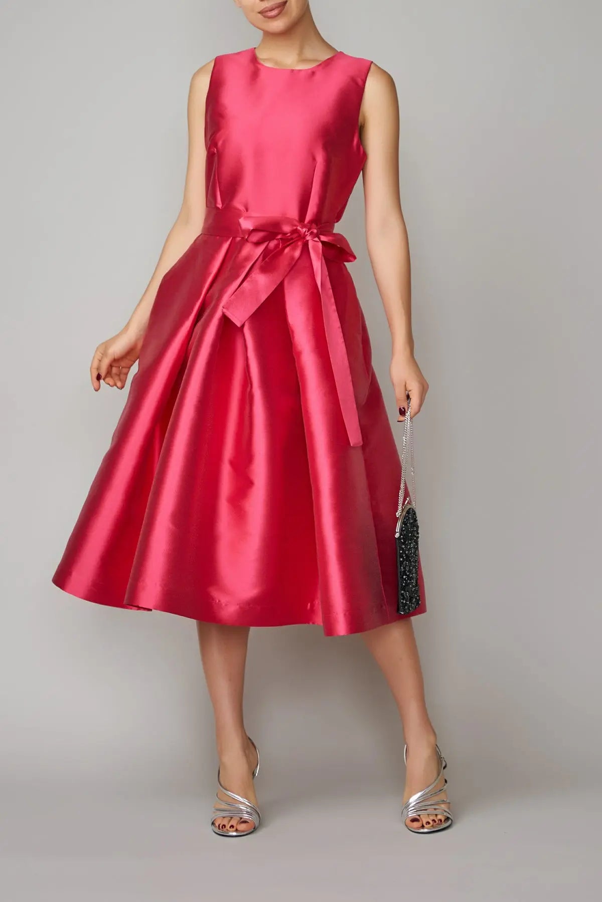 Rochie din mikado roz intens | MillaMilla