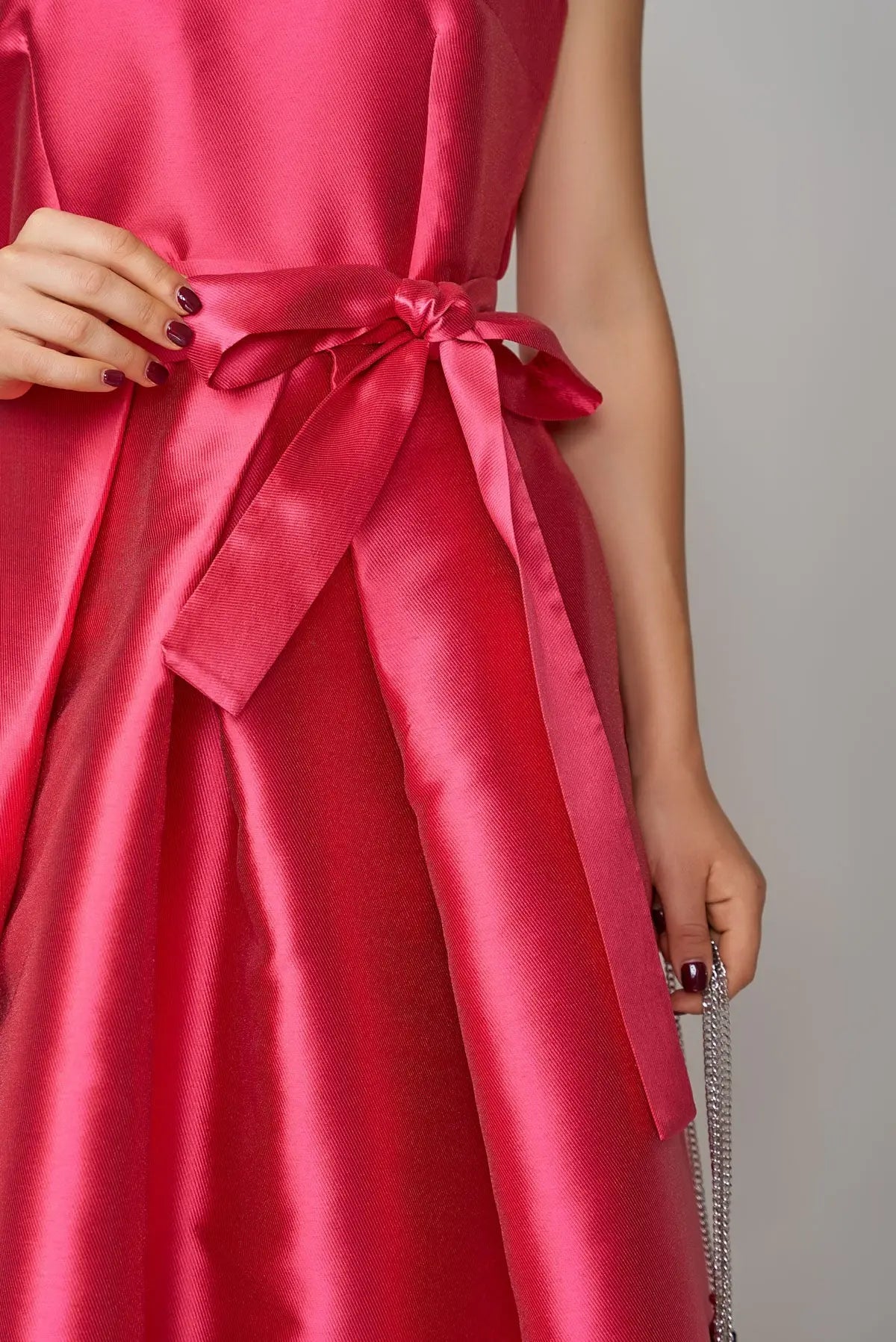 Rochie din mikado roz intens | MillaMilla