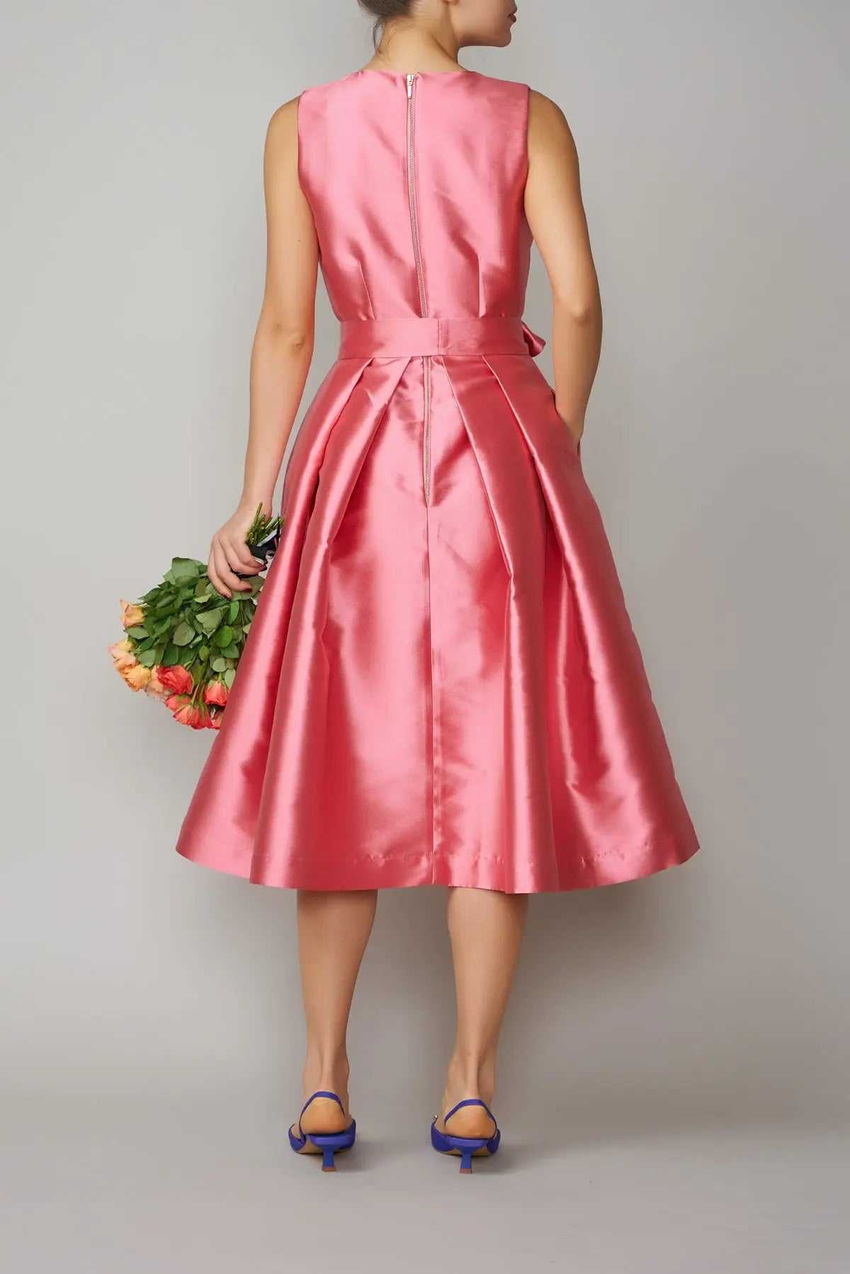 Rochie din mikado roz trandafiriu | MillaMilla