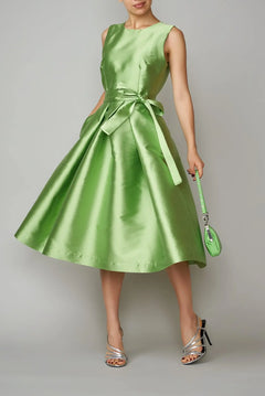 Rochie Cocktail Midi din Mikado, Verde Mar