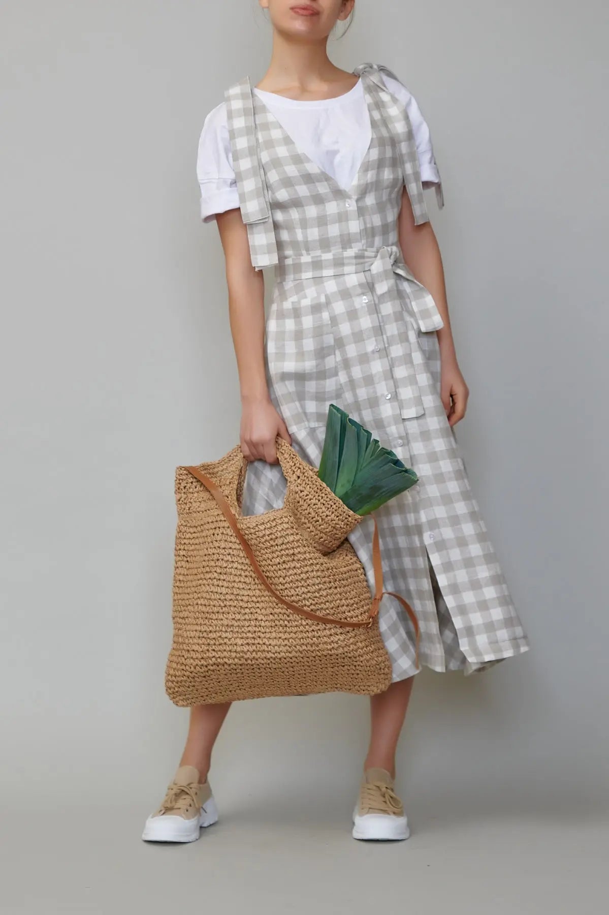 Sarafan din in în carouri gri natur milla milla