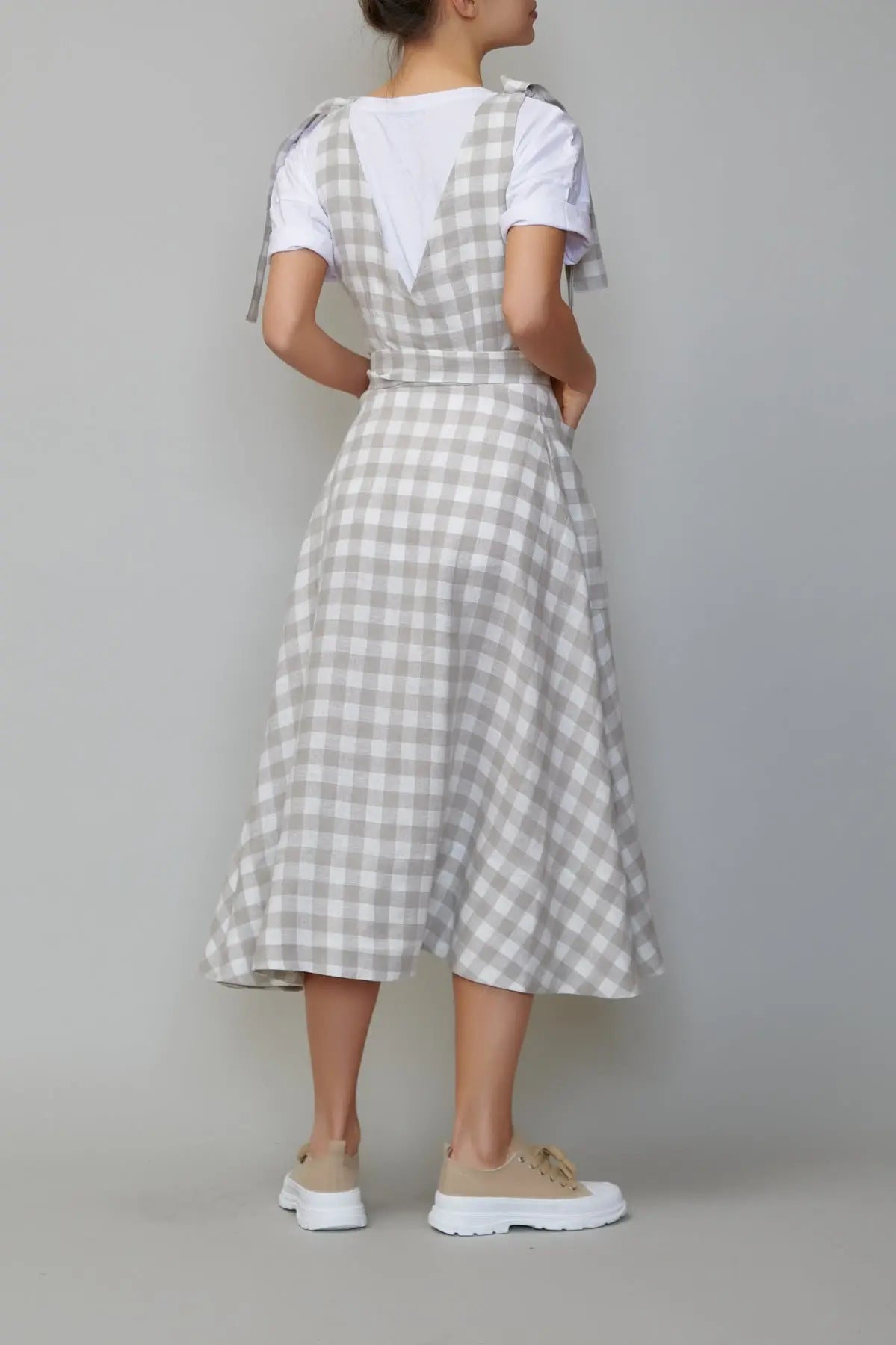 Sarafan din in în carouri gri natur milla milla