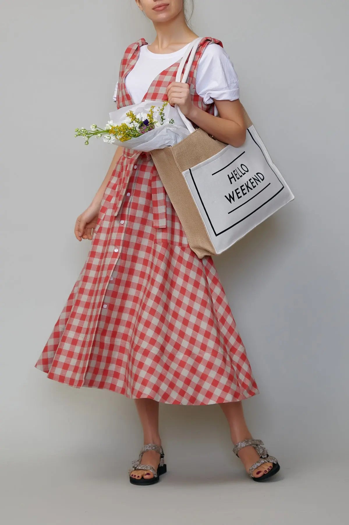 Sarafan din in în carouri rosii milla milla