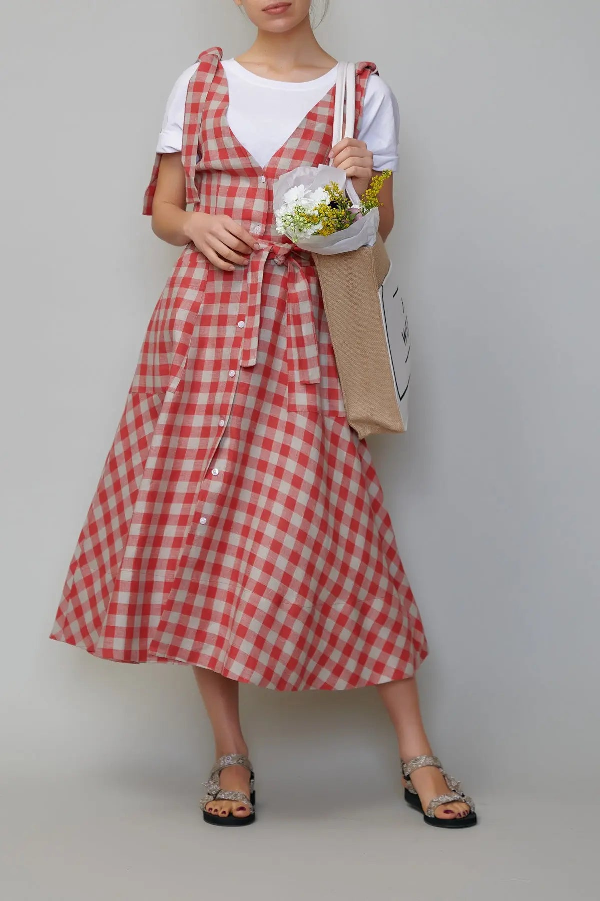 Sarafan din in în carouri rosii milla milla