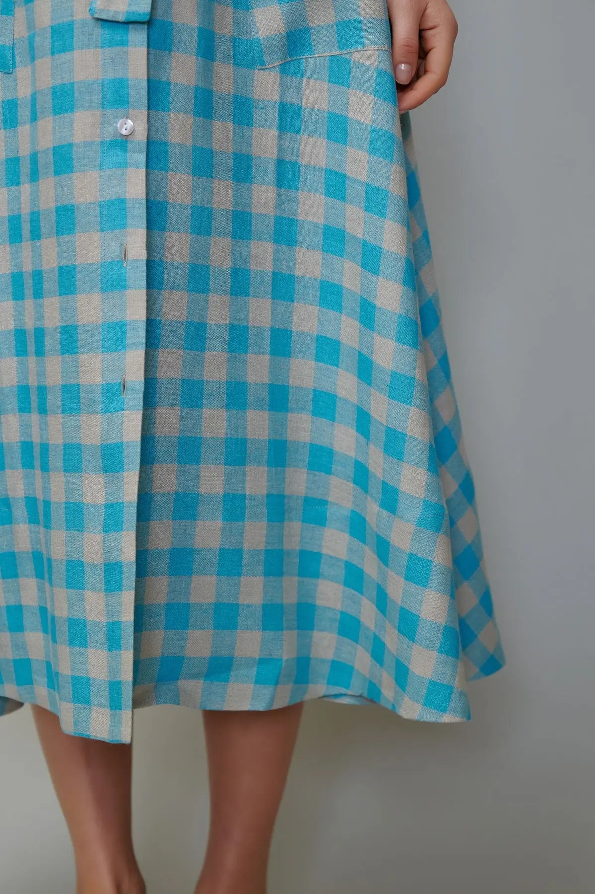 Sarafan din in în carouri turcoaz milla milla