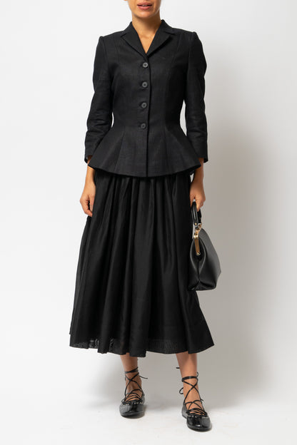 Sacou cu Guler cu Revere din In, Negru