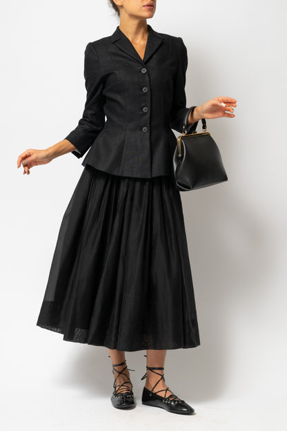 Sacou cu Guler cu Revere din In, Negru