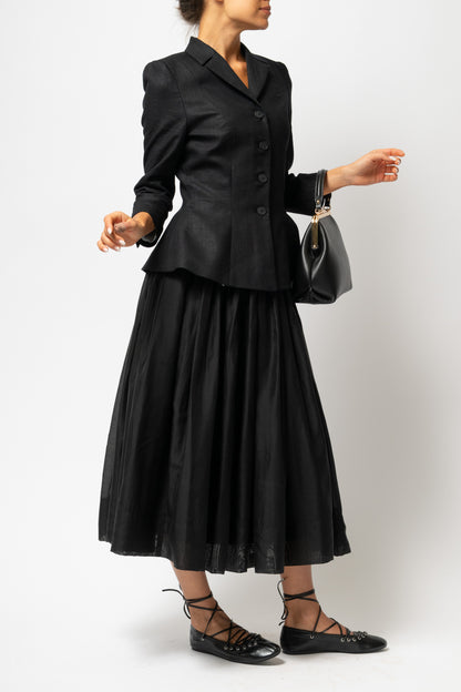 Sacou cu Guler cu Revere din In, Negru