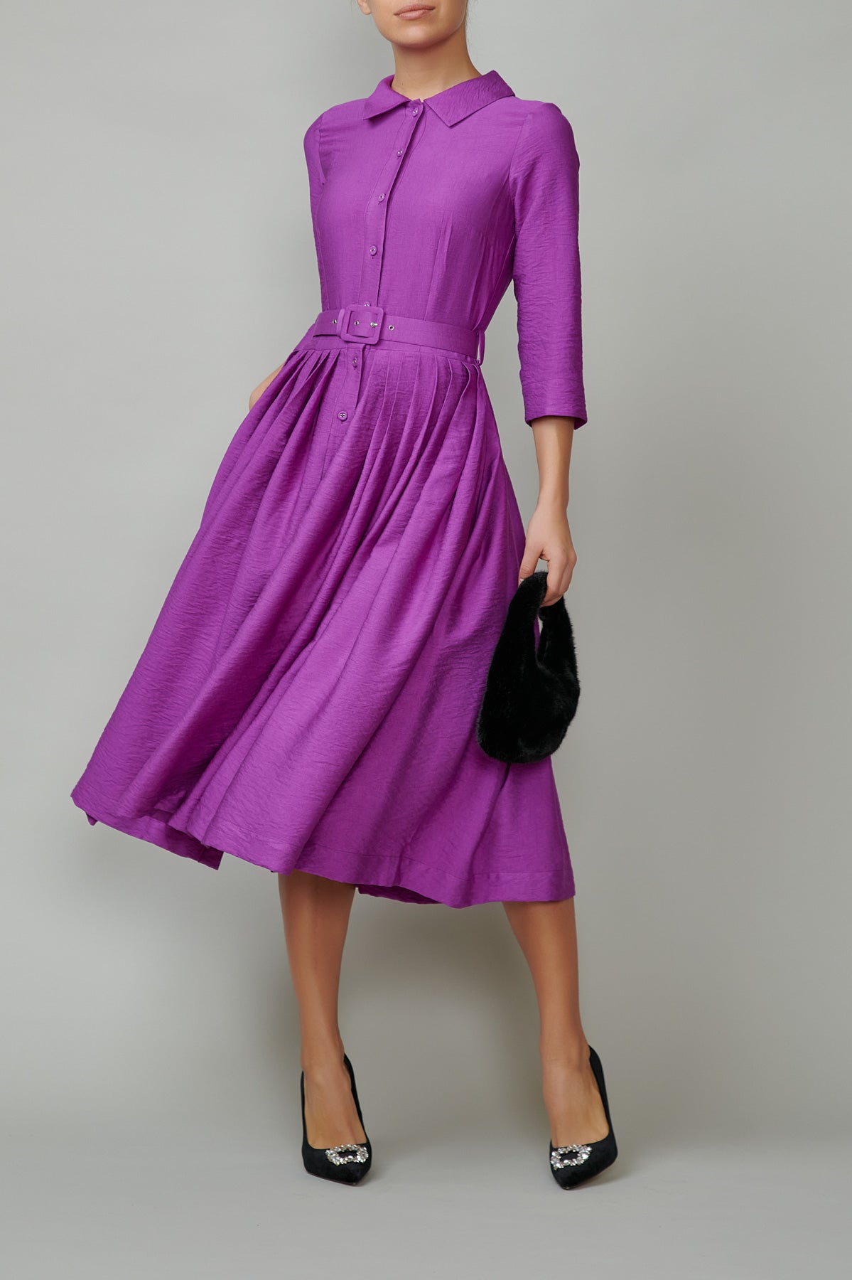Purple shirt dress
