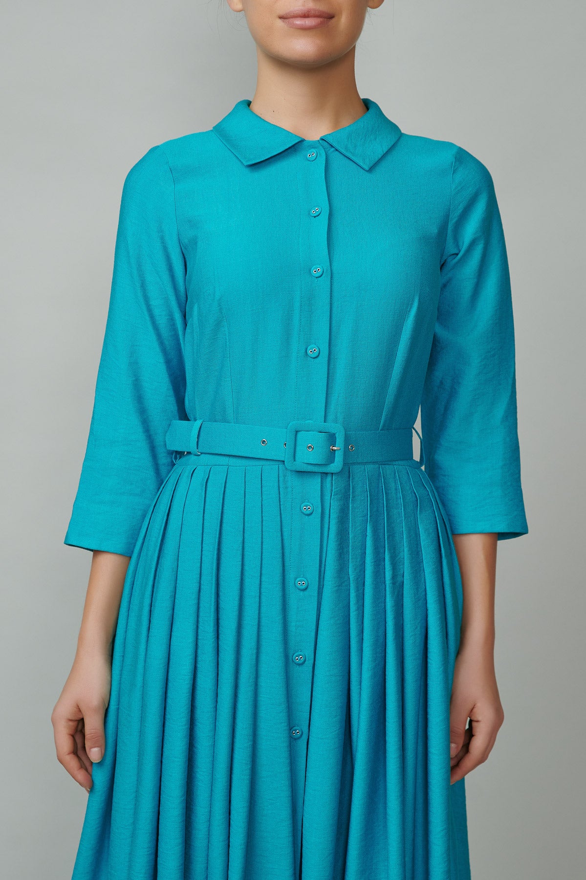 Turquoise shirt dress