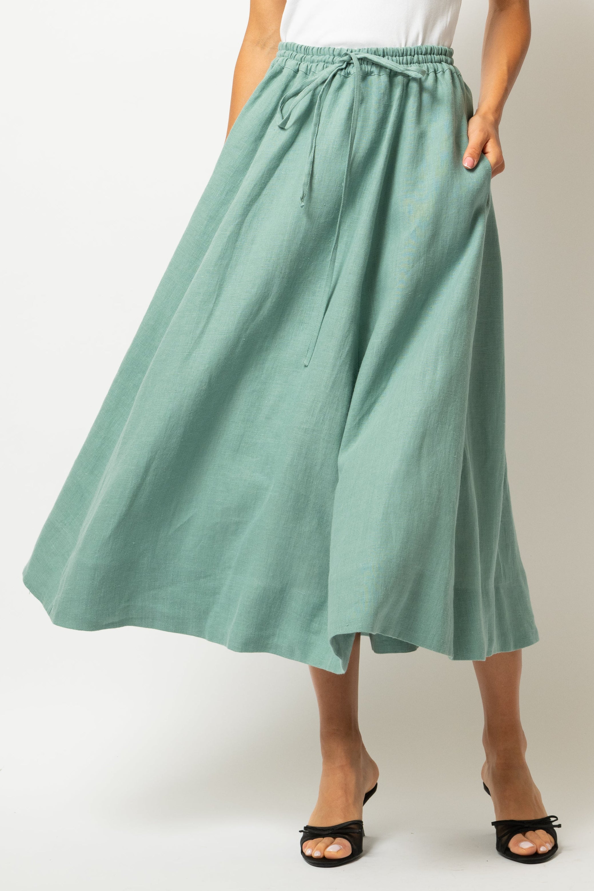 Fusta Midi din In Verde Menta