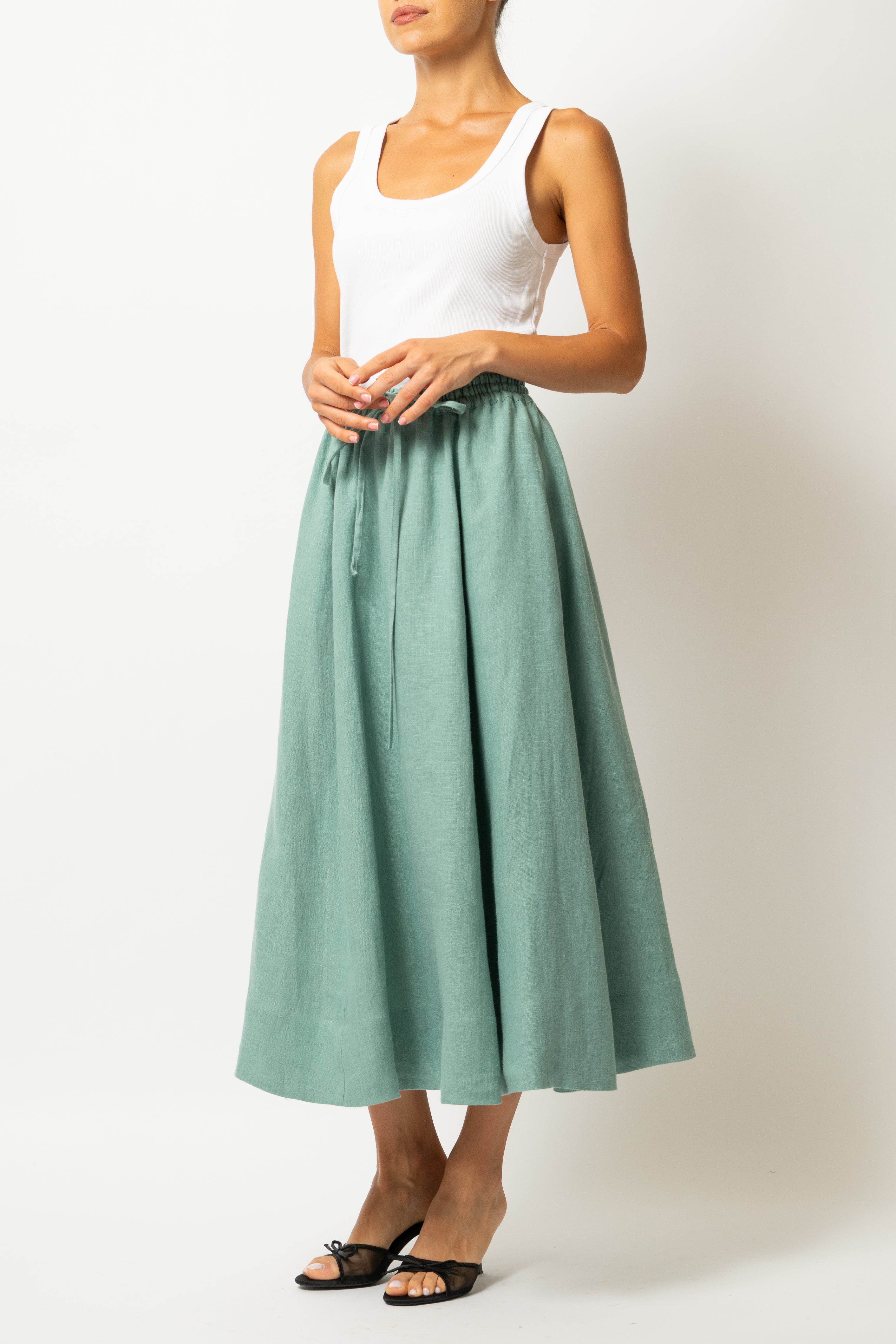 Fusta Midi din In Verde Menta