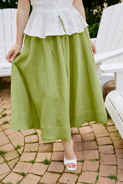 Fusta Midi din In Verde Fistic