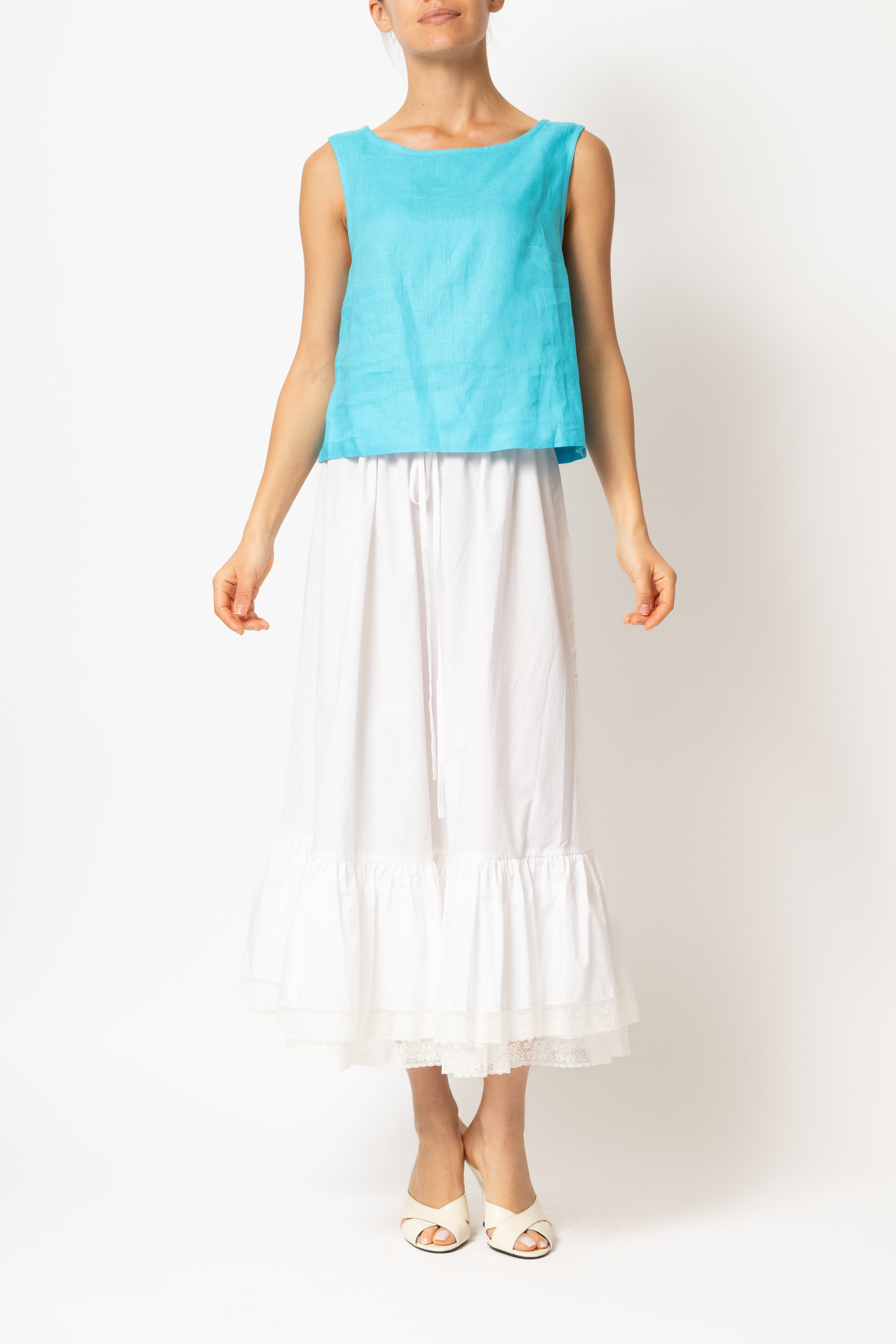 Bluza Fara Maneci, din In Turcoaz