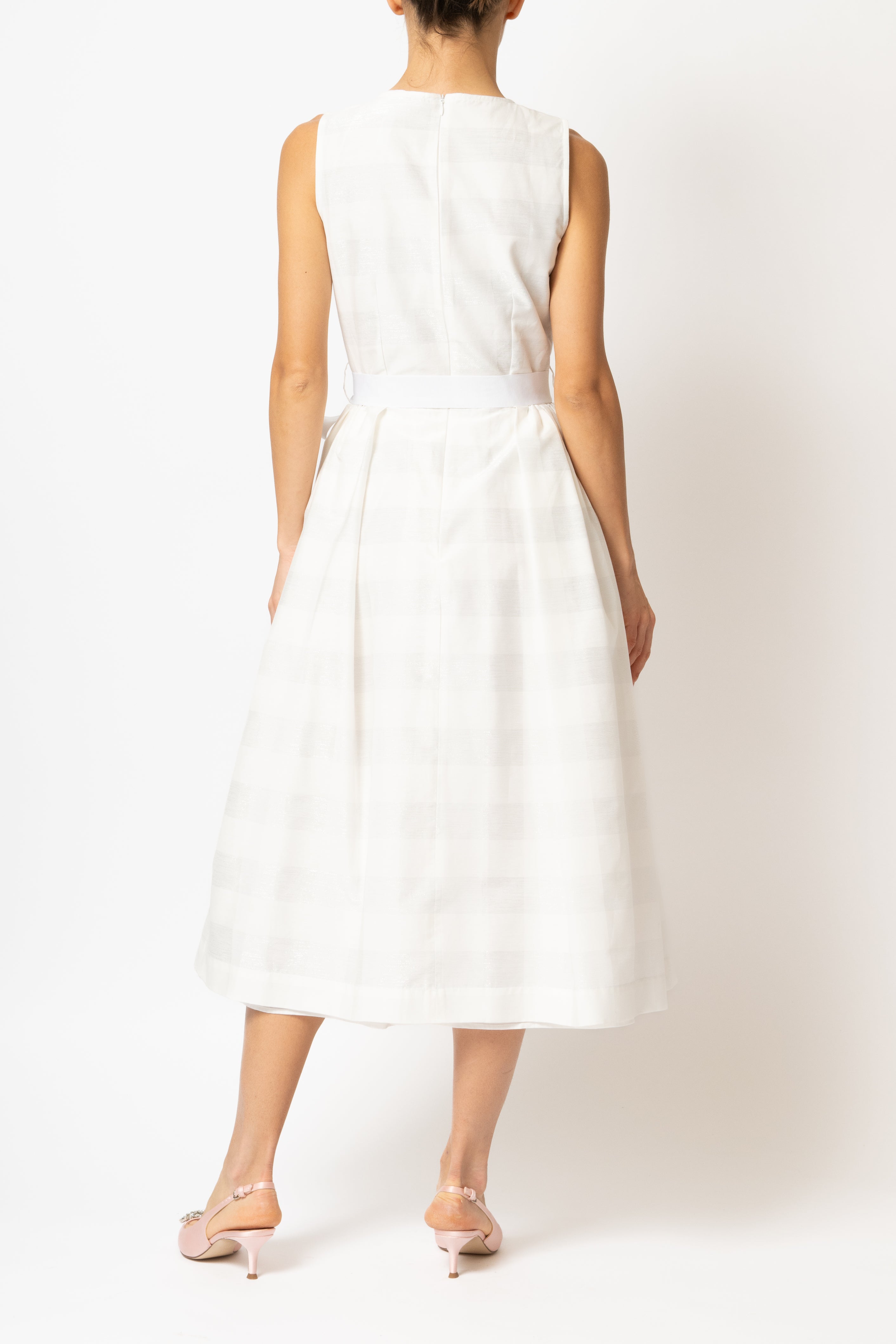 Rochie Midi in Carouri Mari, Alba