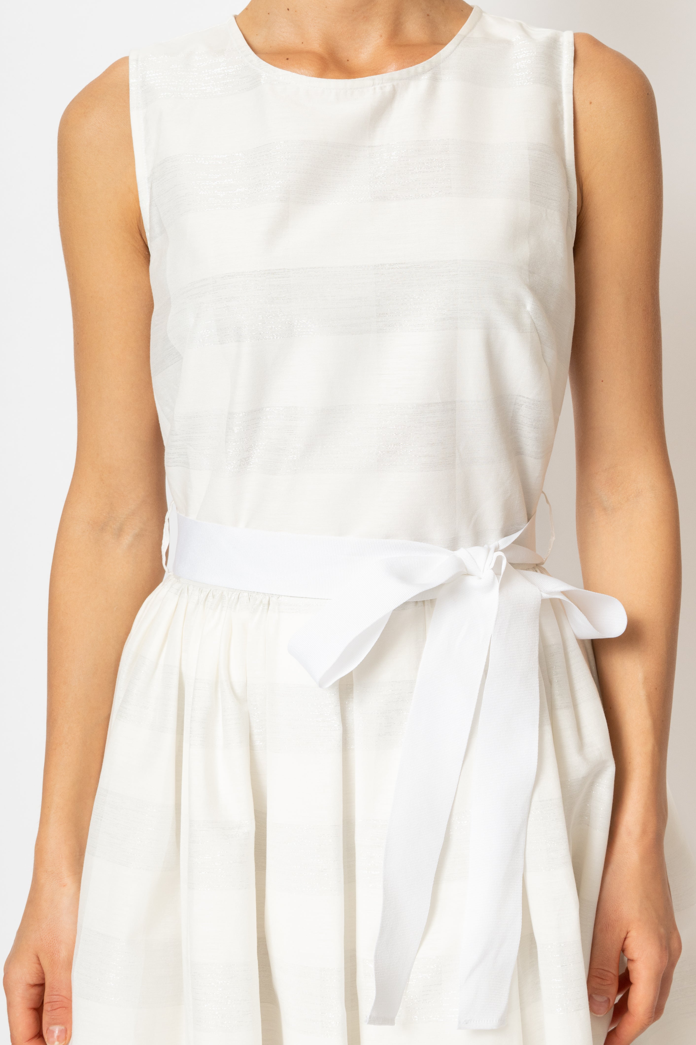 Rochie Midi in Carouri Mari, Alba